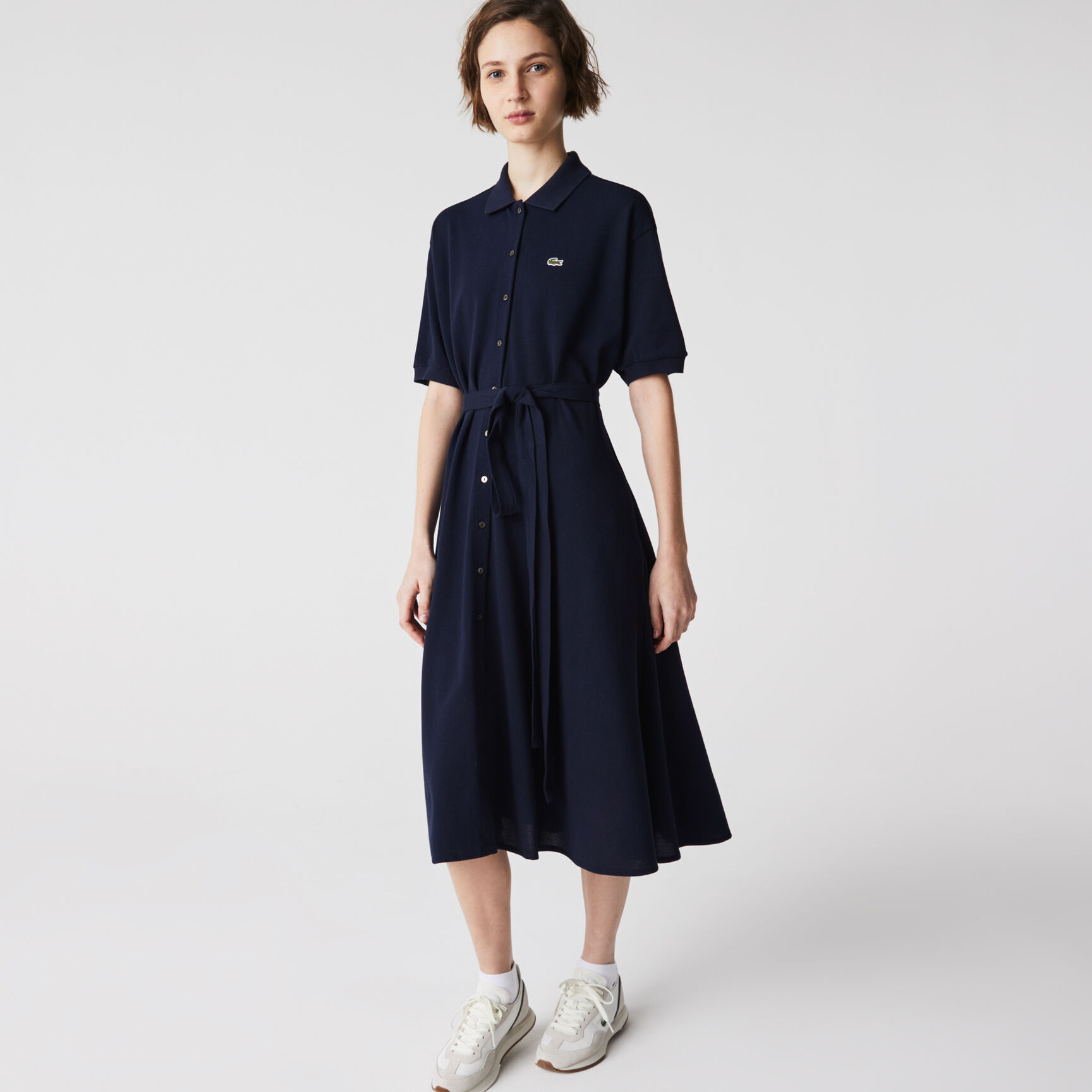 Women's Cotton Piqu&eacute; Belted Polo Dress