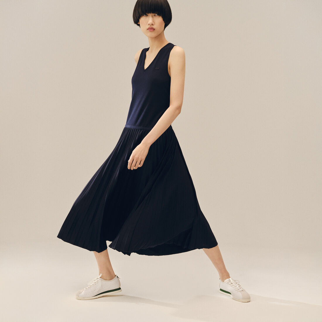 Long Sleeveless Pleated Dress Long Sleeveless Pleated Dress