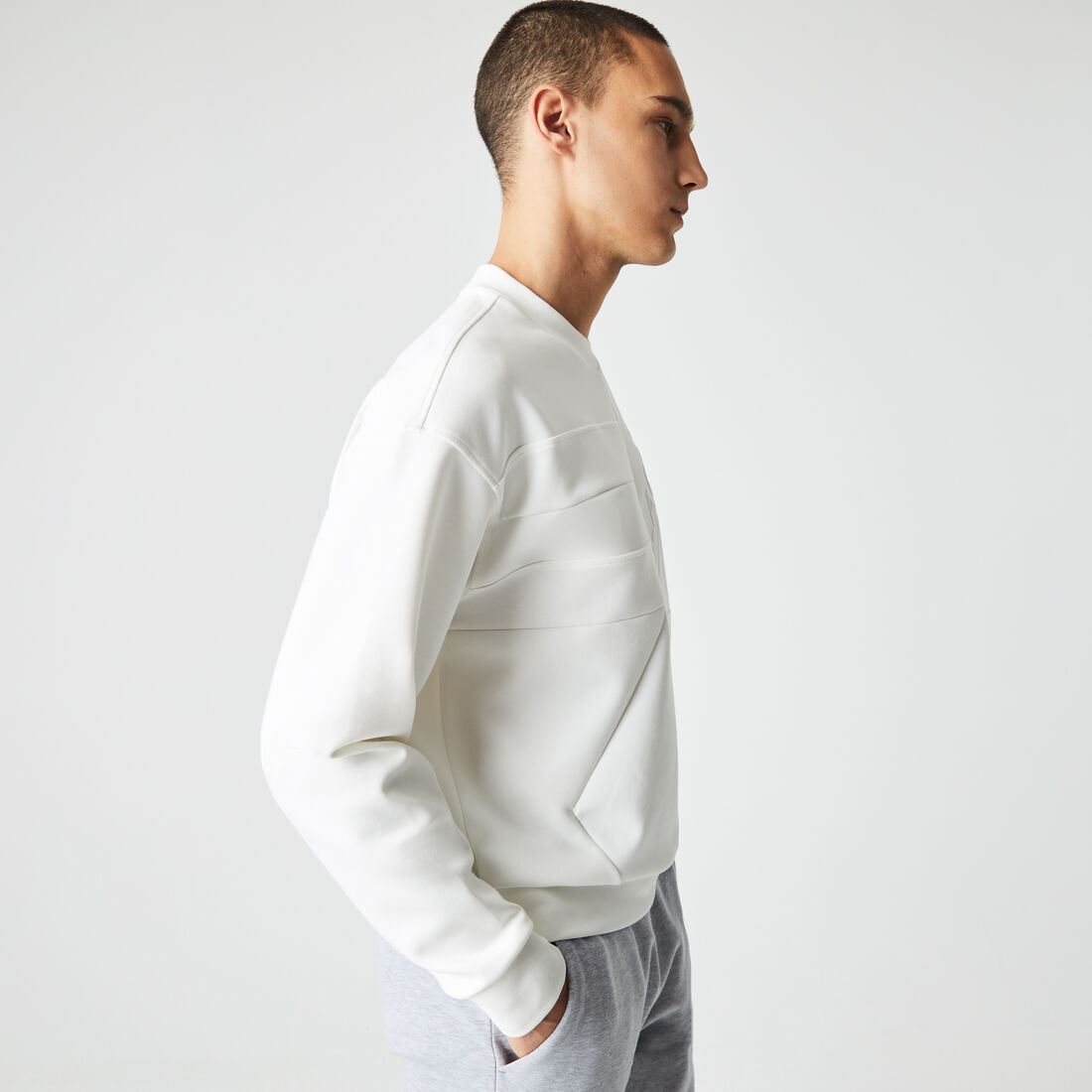 Men's Lacoste Loose Fit Patchwork Effect Sweatshirt Men's Lacoste Loose Fit Patchwork Effect Sweatshirt