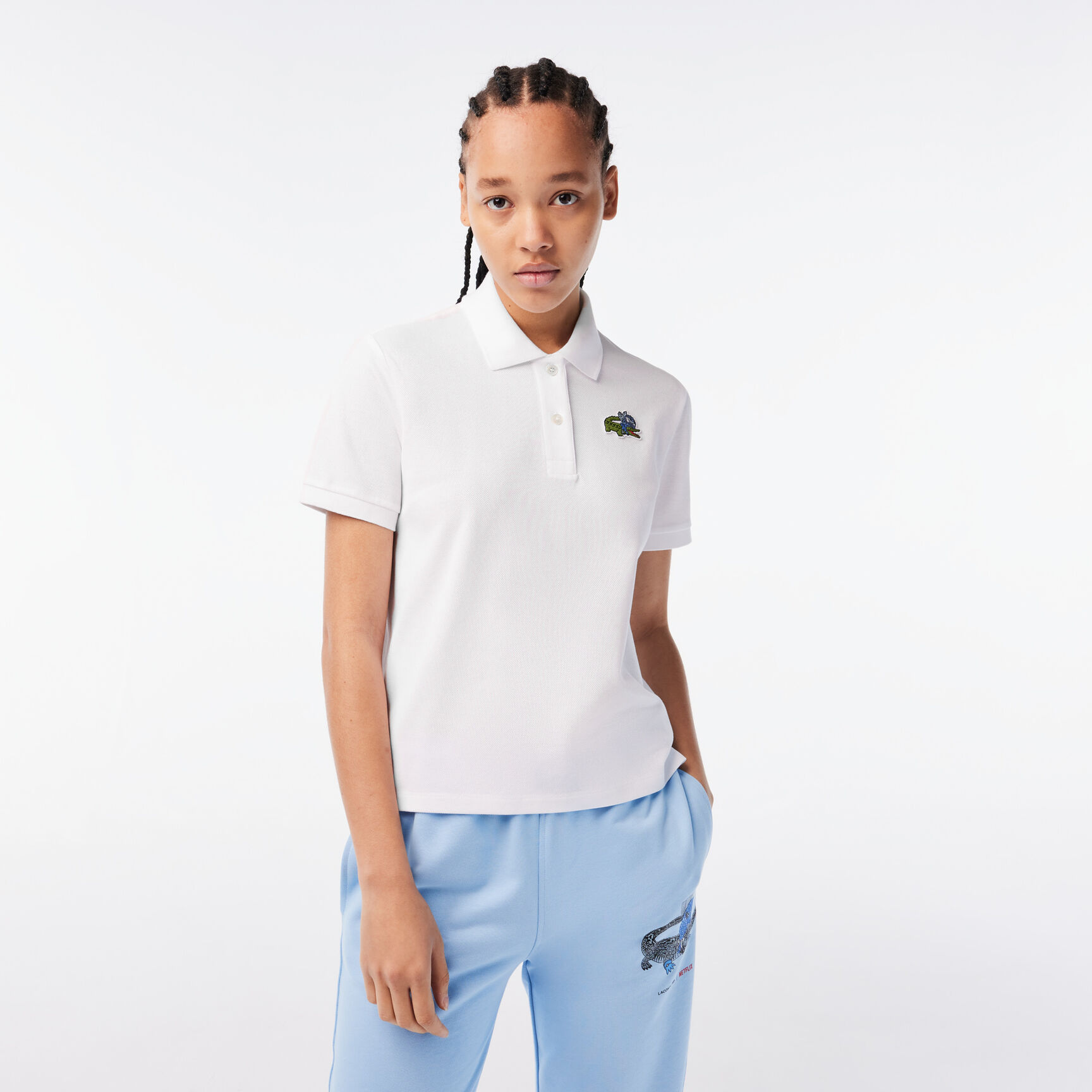 Women's Lacoste x Netflix Crocodile Show Print Polo Shirt Women's Lacoste x Netflix Crocodile Show Print Polo Shirt