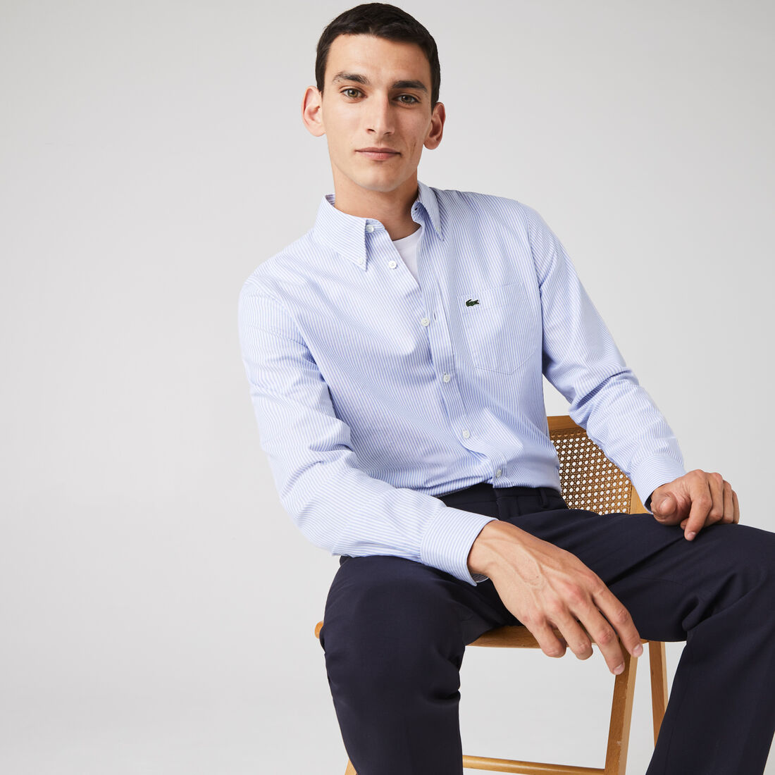 Men's Regular Fit Striped Oxford Cotton Shirt Men's Regular Fit Striped Oxford Cotton Shirt