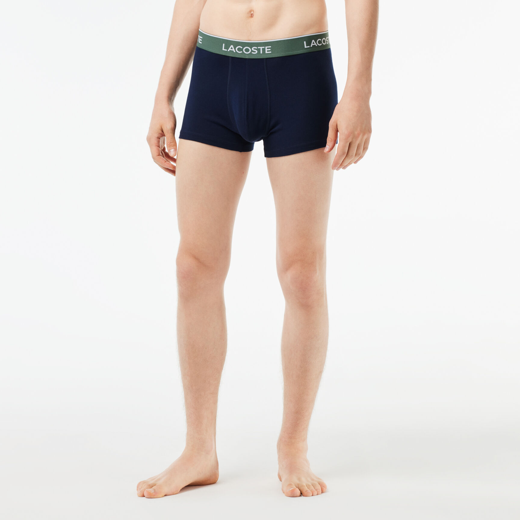 Pack Of 3 Navy Casual Trunks With Contrasting Waistband Pack Of 3 Navy Casual Trunks With Contrasting Waistband