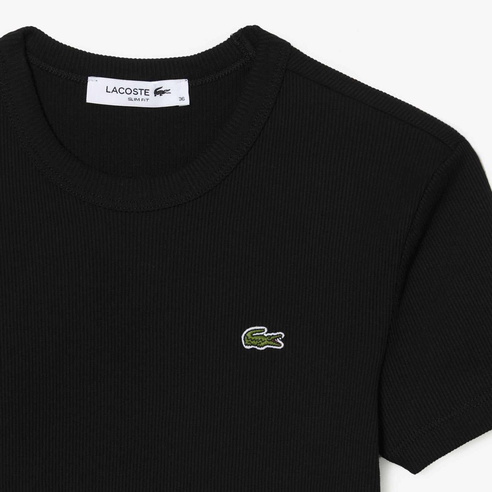 Slim Fit Ribbed Cotton T-shirt