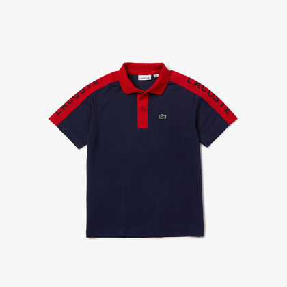 Boys’ Lacoste Lettered Bands Breathable Piqué Polo Shirt