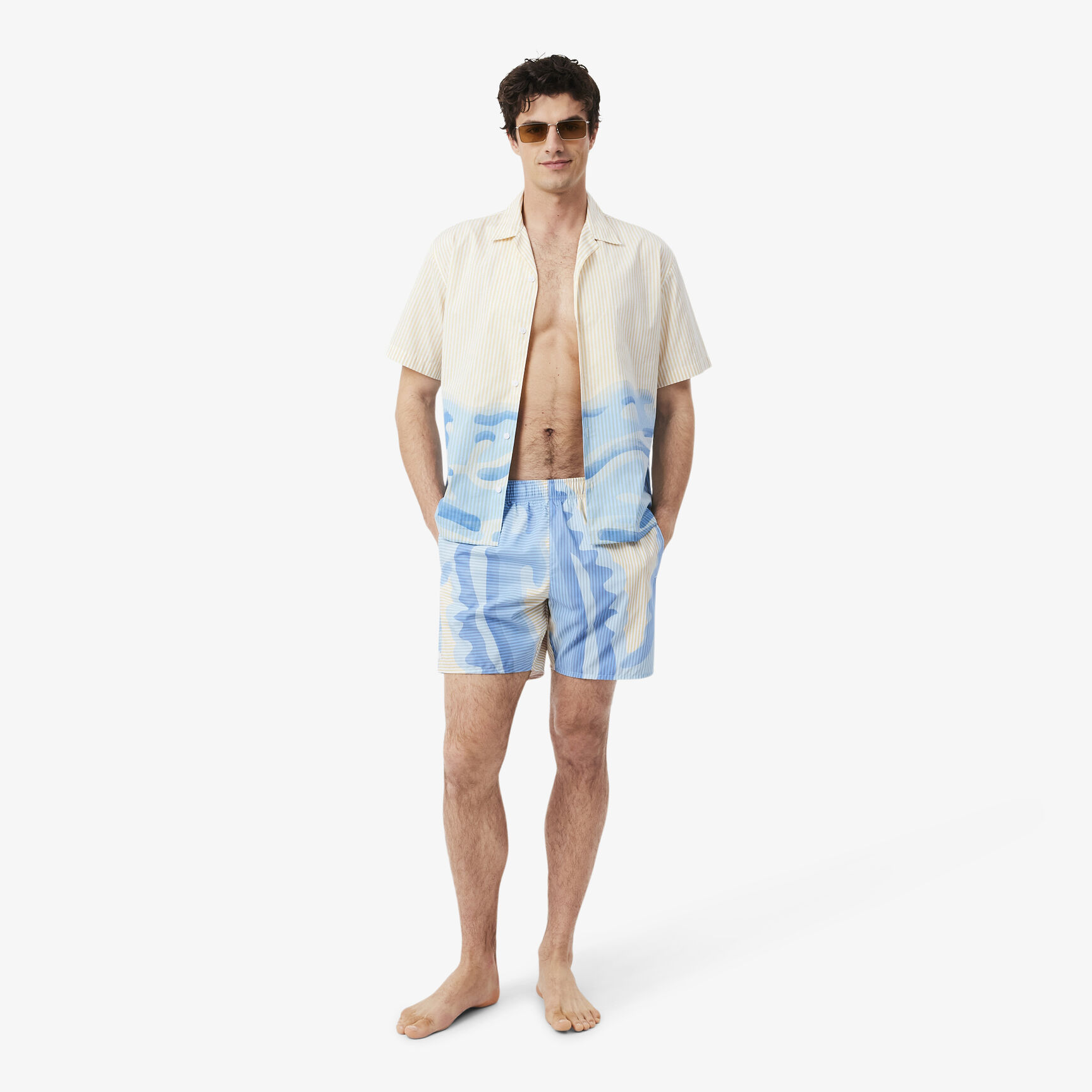 Mid Length Striped Swim Trunks Mid Length Striped Swim Trunks