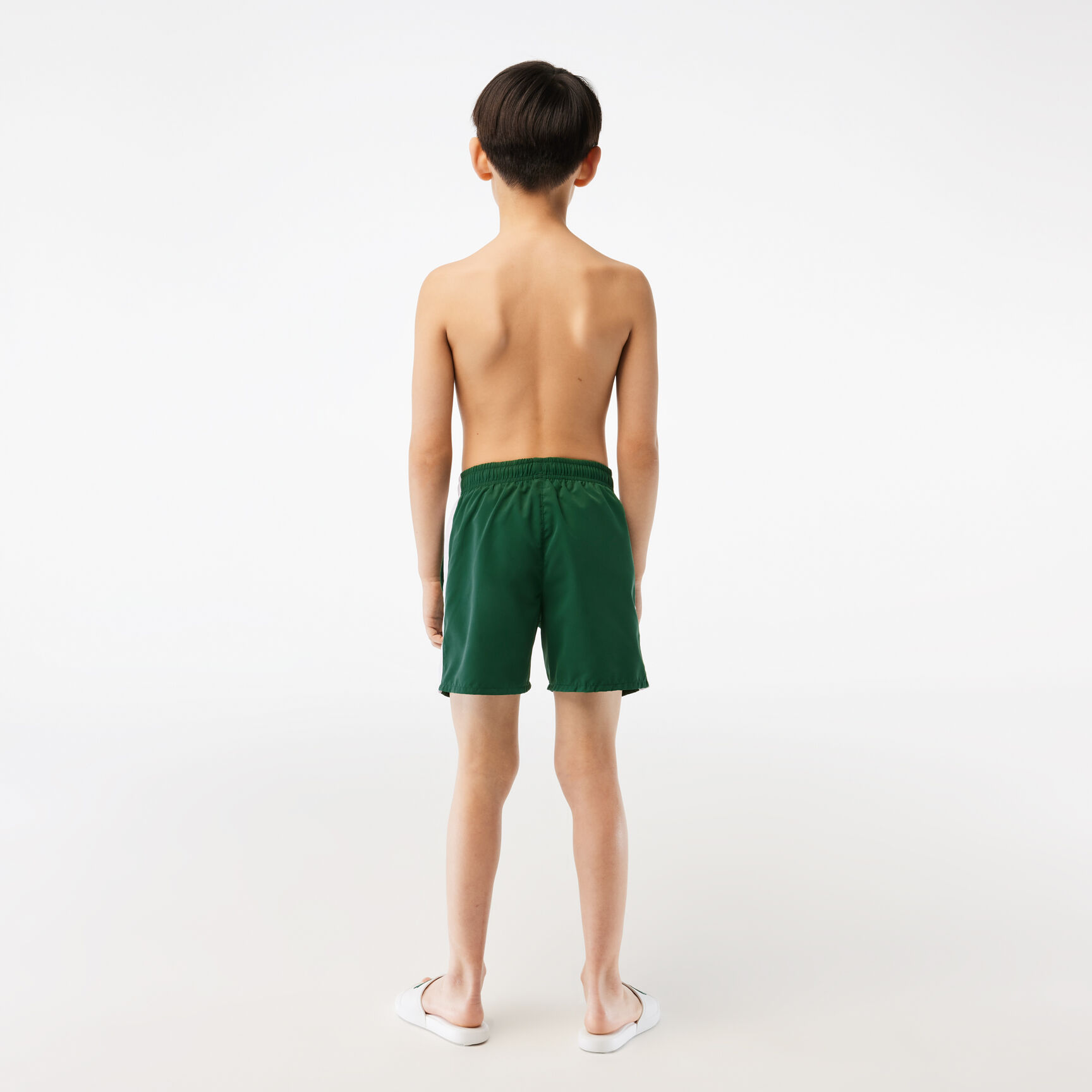 Boy’s Lacoste x Netflix Contrast Badge Swim Trunks