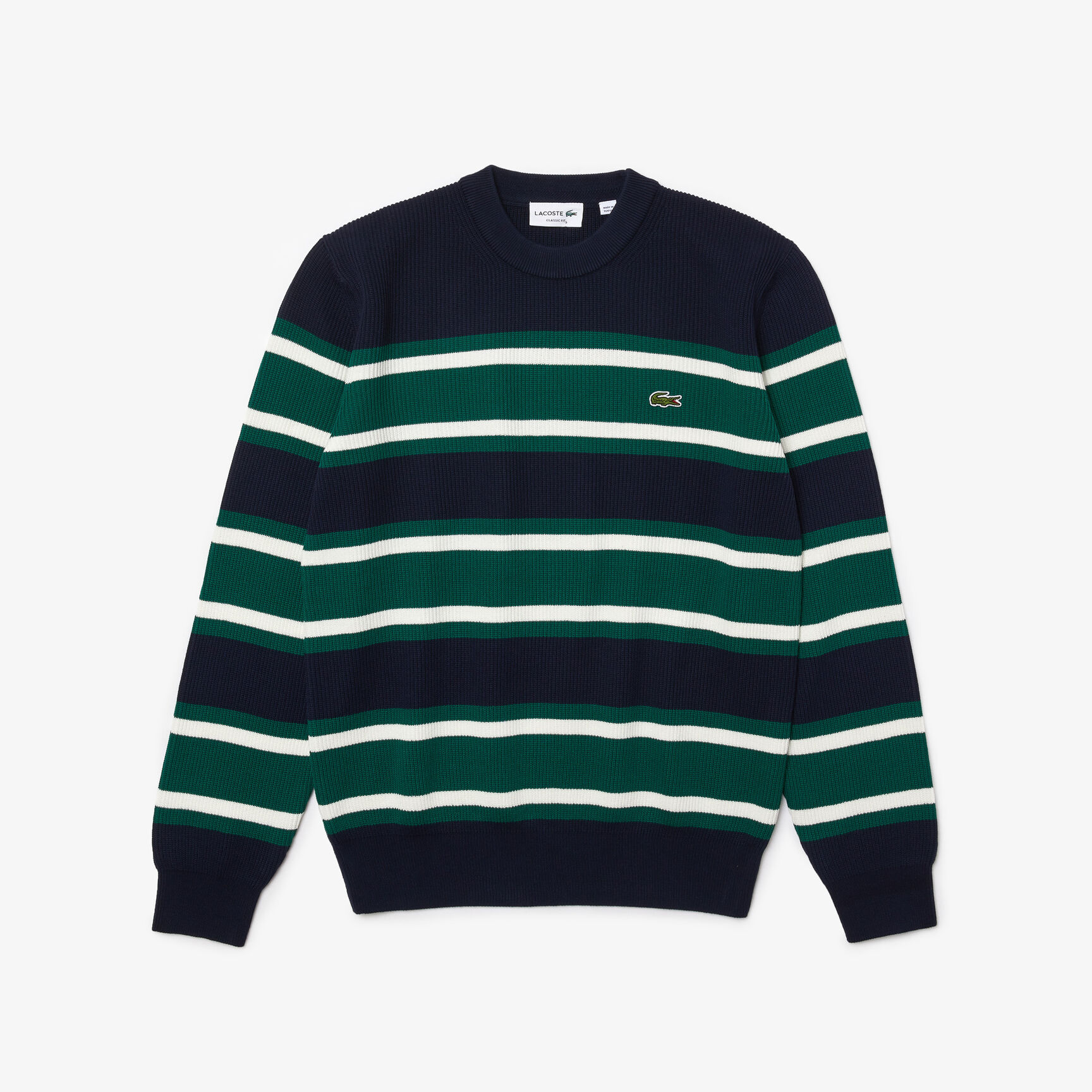 Men&rsquo;s Heritage Crew Neck Striped Cotton Sweater