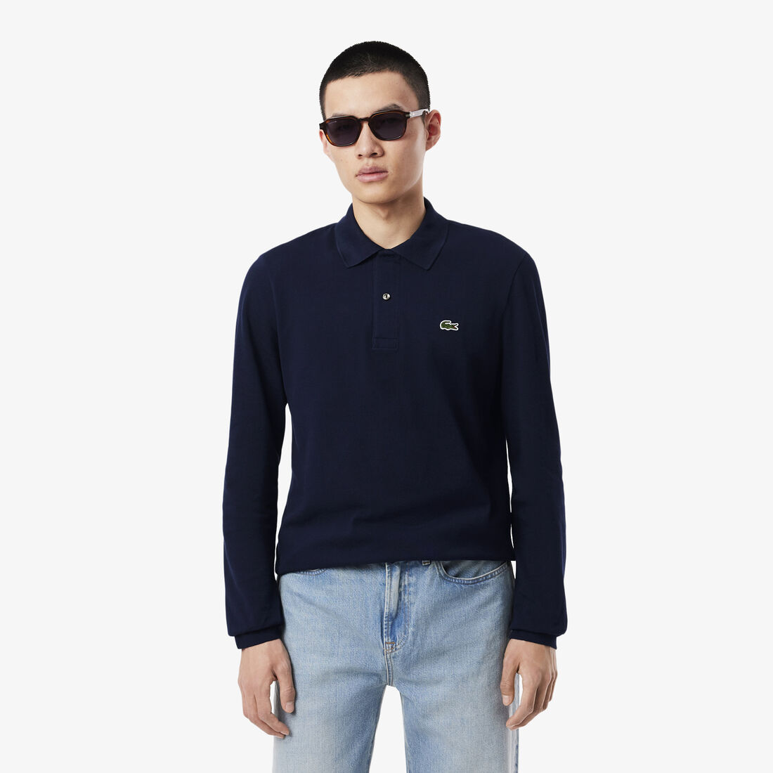 Classic Fit Long Sleeved L.12.12 Polo Shirt