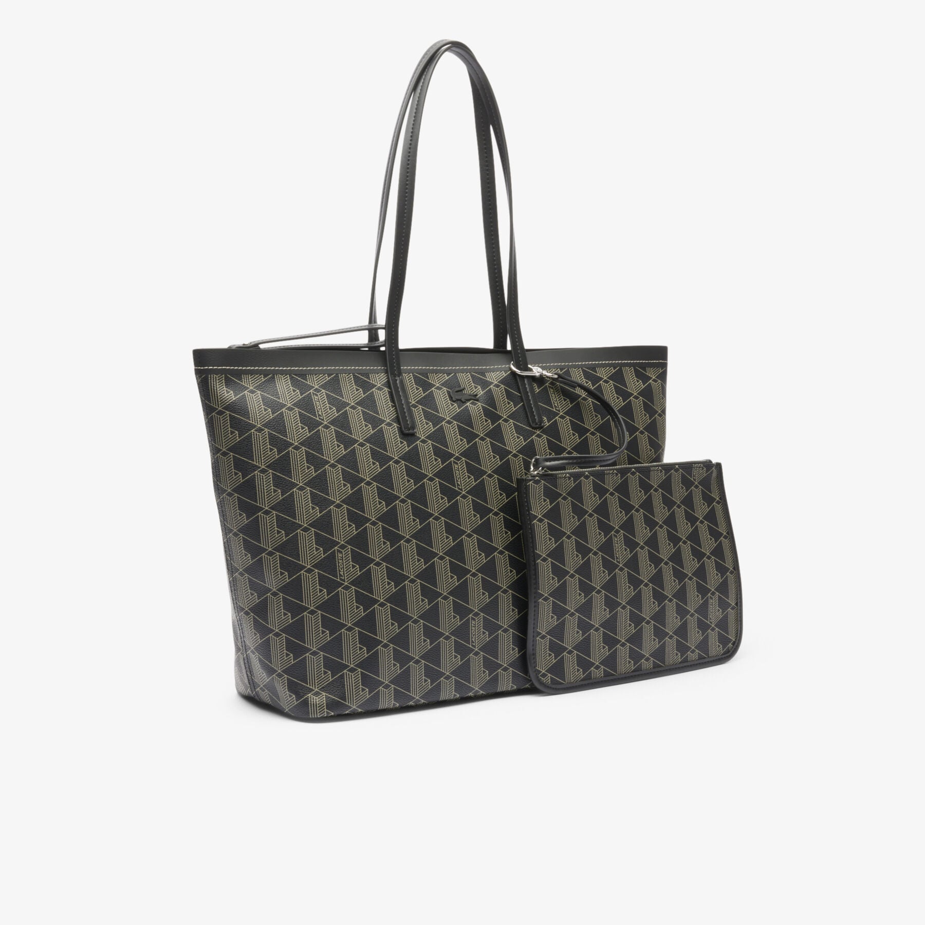 Zely Grained Tote with Pouch lacoste zely grained tote with pouch