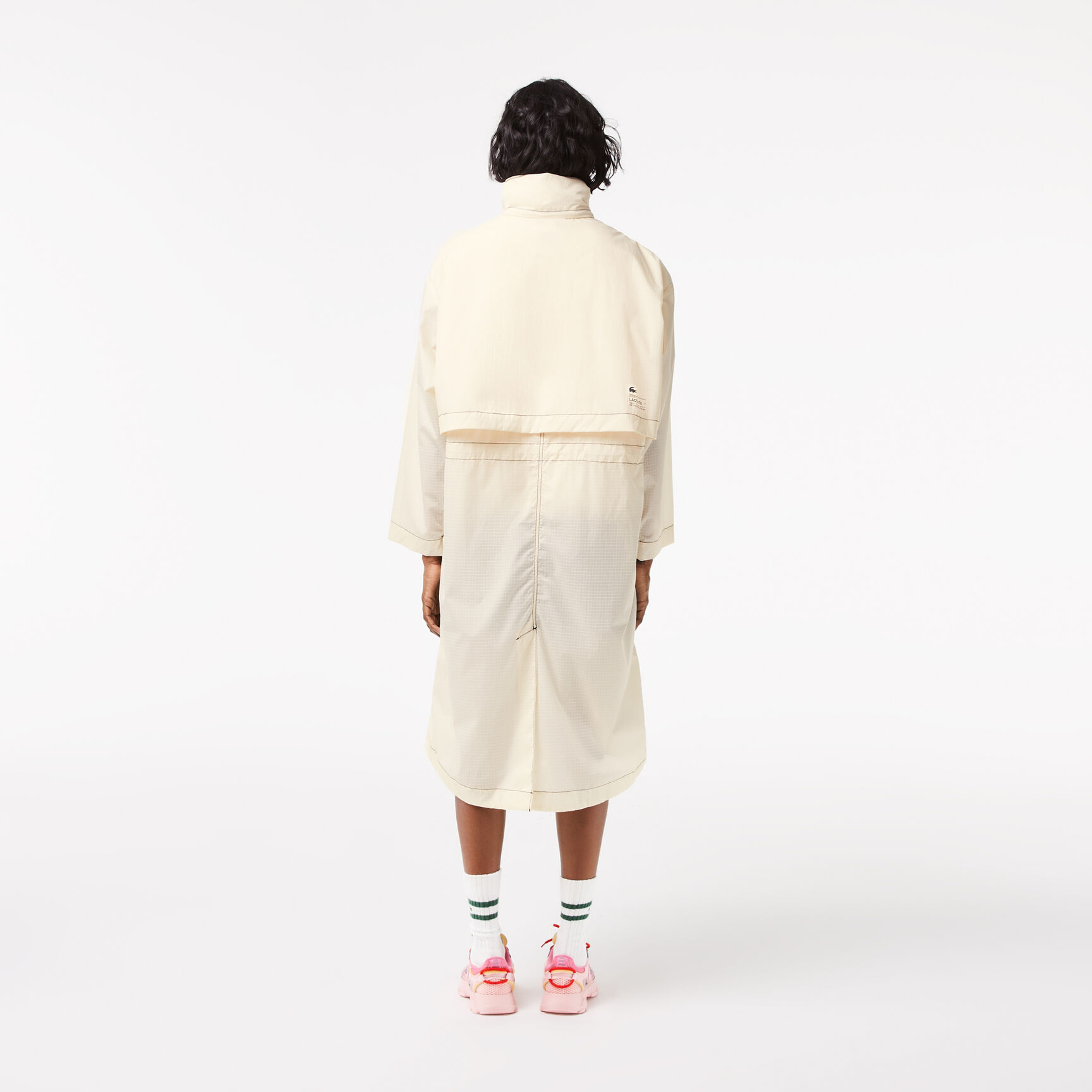 جاكيت باركا لاكوست 2 في 1 مضاد للماء بغطاء رأس للنساء