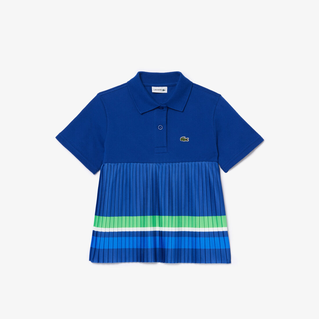 Pleated Hem Pique Polo Shirt