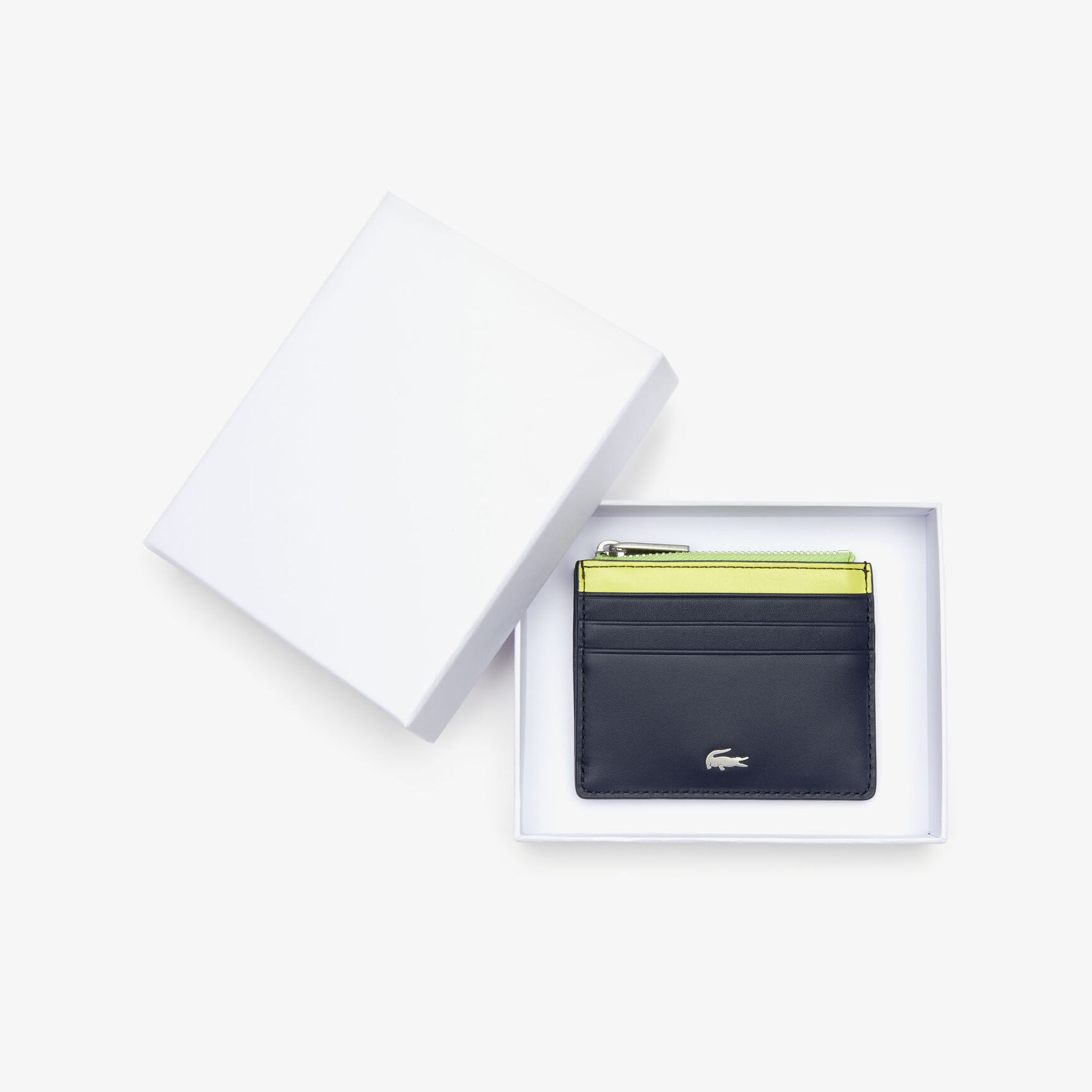 حامل بطاقات بسحاب من الجلد بيكيه من مجموعة Fitzgerald Colourblock للرجال