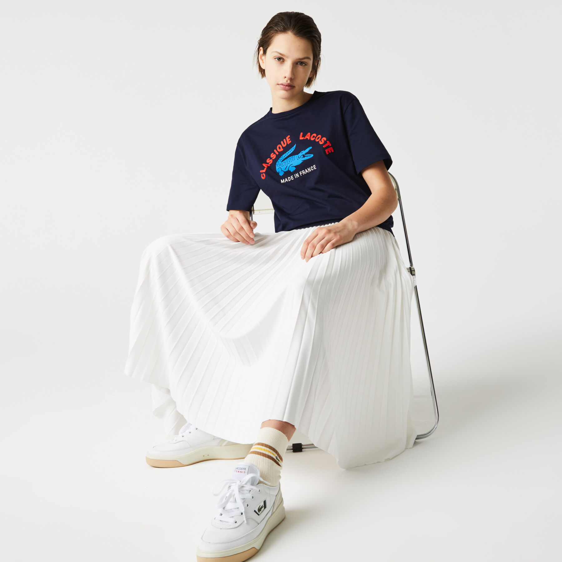 Women’s Made In France Embroidered Organic Cotton T-shirt lacoste women s made in france embroidered organic cotton t shirt