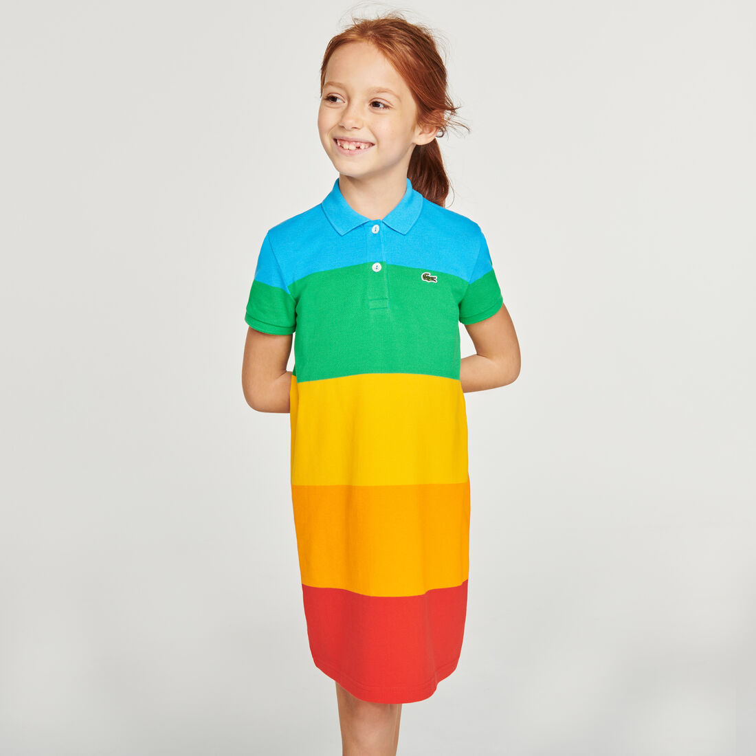 Girls’ Polaroid Collaboration Color Striped Cotton Polo Dress Girls’ Polaroid Collaboration Color Striped Cotton Polo Dress
