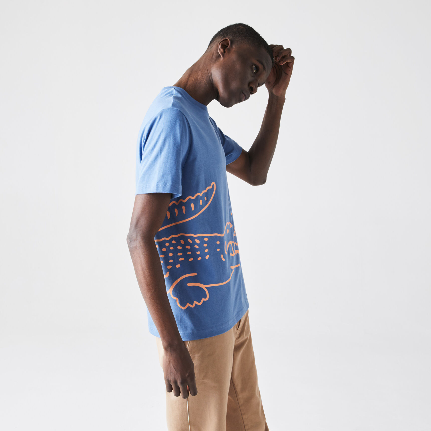 Men&rsquo;s Crew Neck Crocodile Print Organic Cotton T-shirt