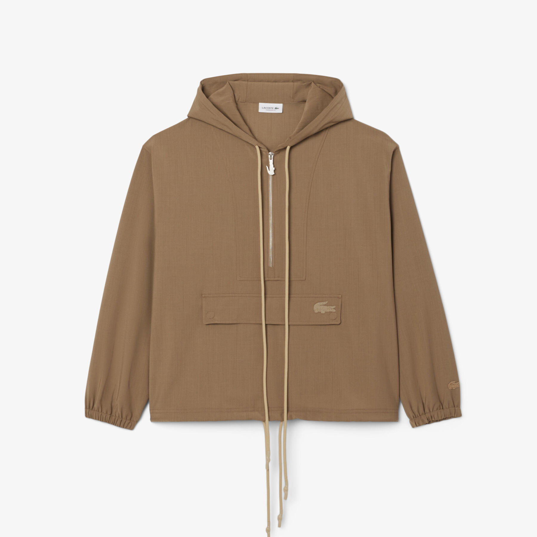 Oversized Wool Blend Popover Jacket lacoste oversized wool blend popover jacket