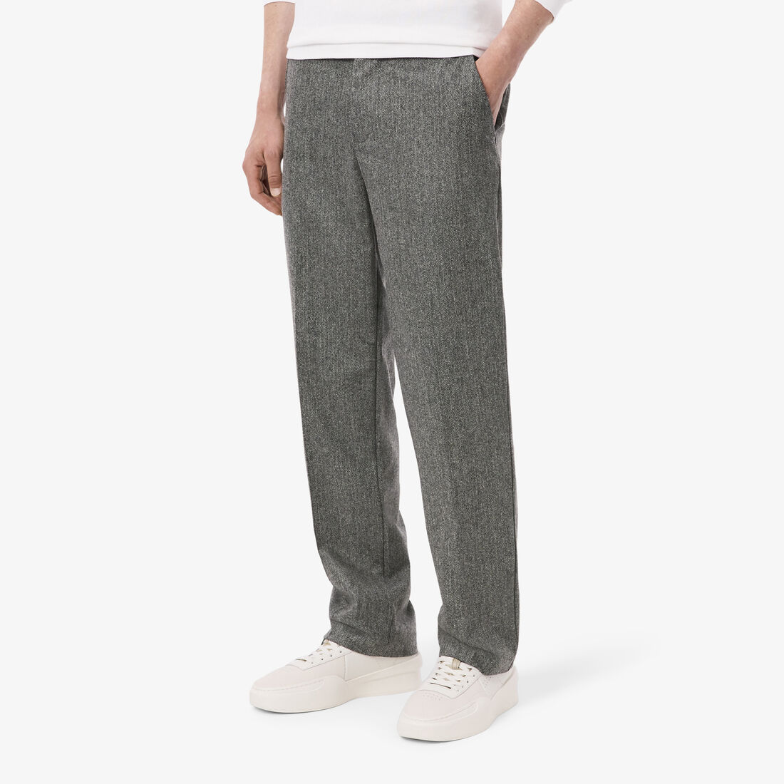 بنطال صوف شيفرون بقصّة مستقيمة بنطال صوف شيفرون بقصّة مستقيمة