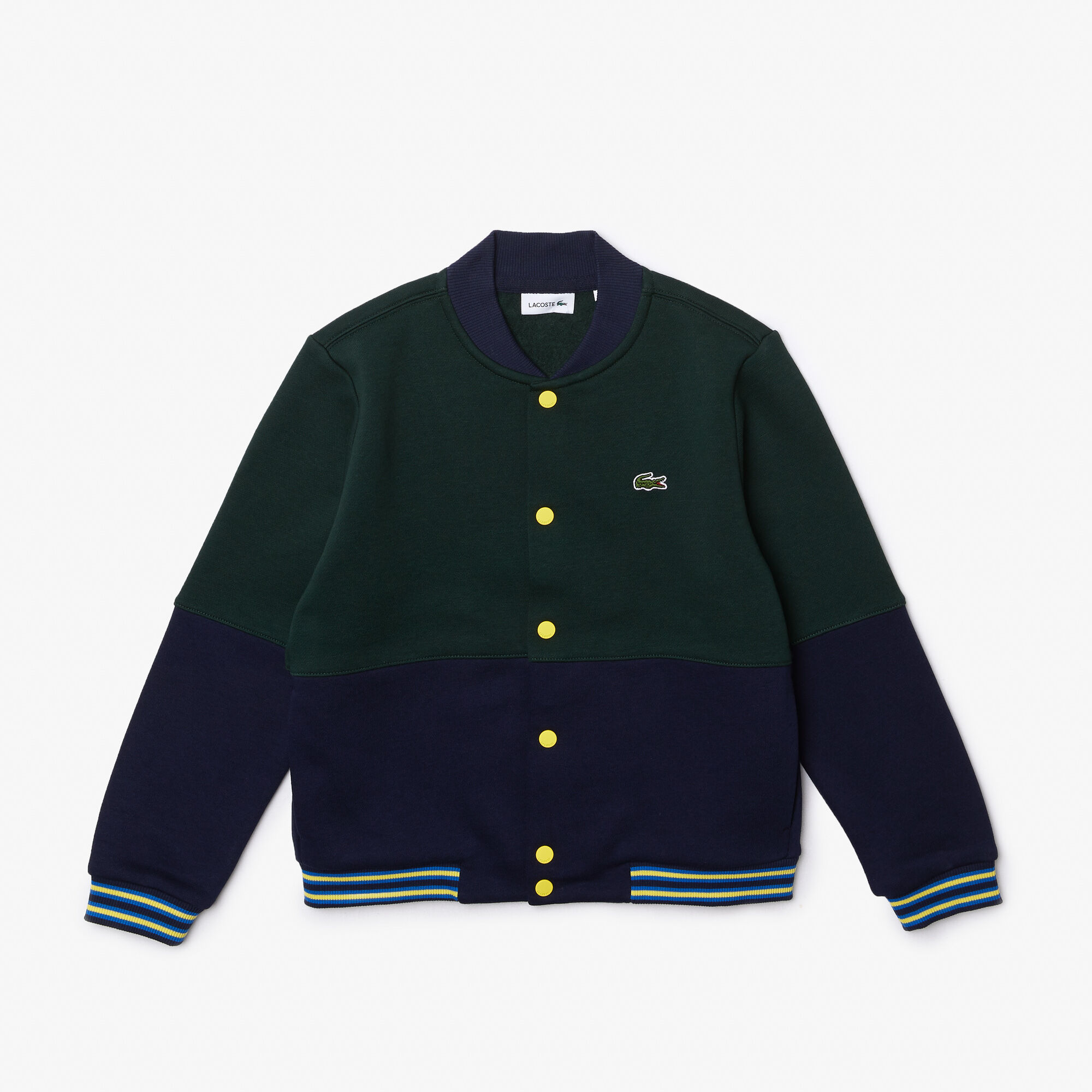 Buy Boys Lacoste Striped Organic Cotton Varsity Jacket Lacoste EG