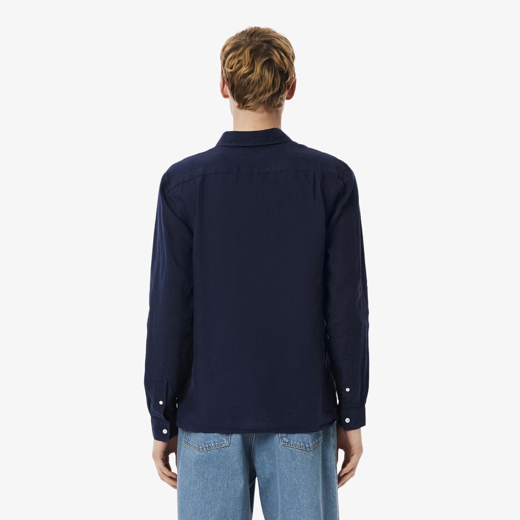 قميص كتان بقصّة عادية قميص كتان بقصّة عادية