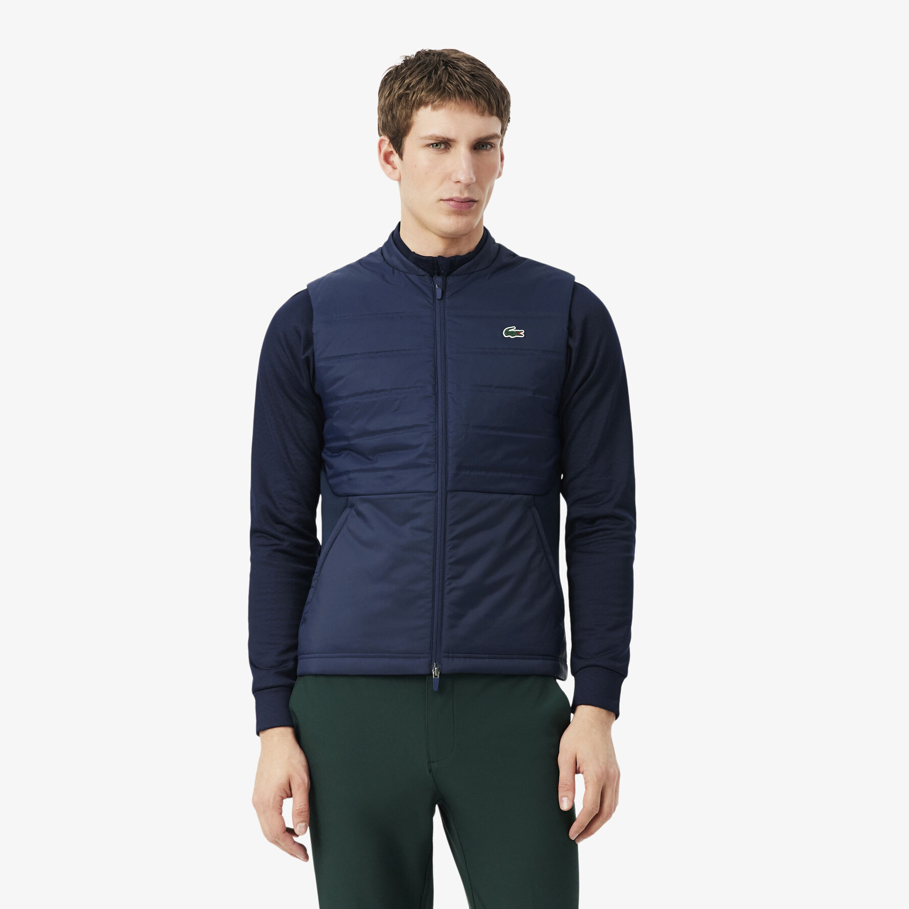 lacoste sport quilted vest