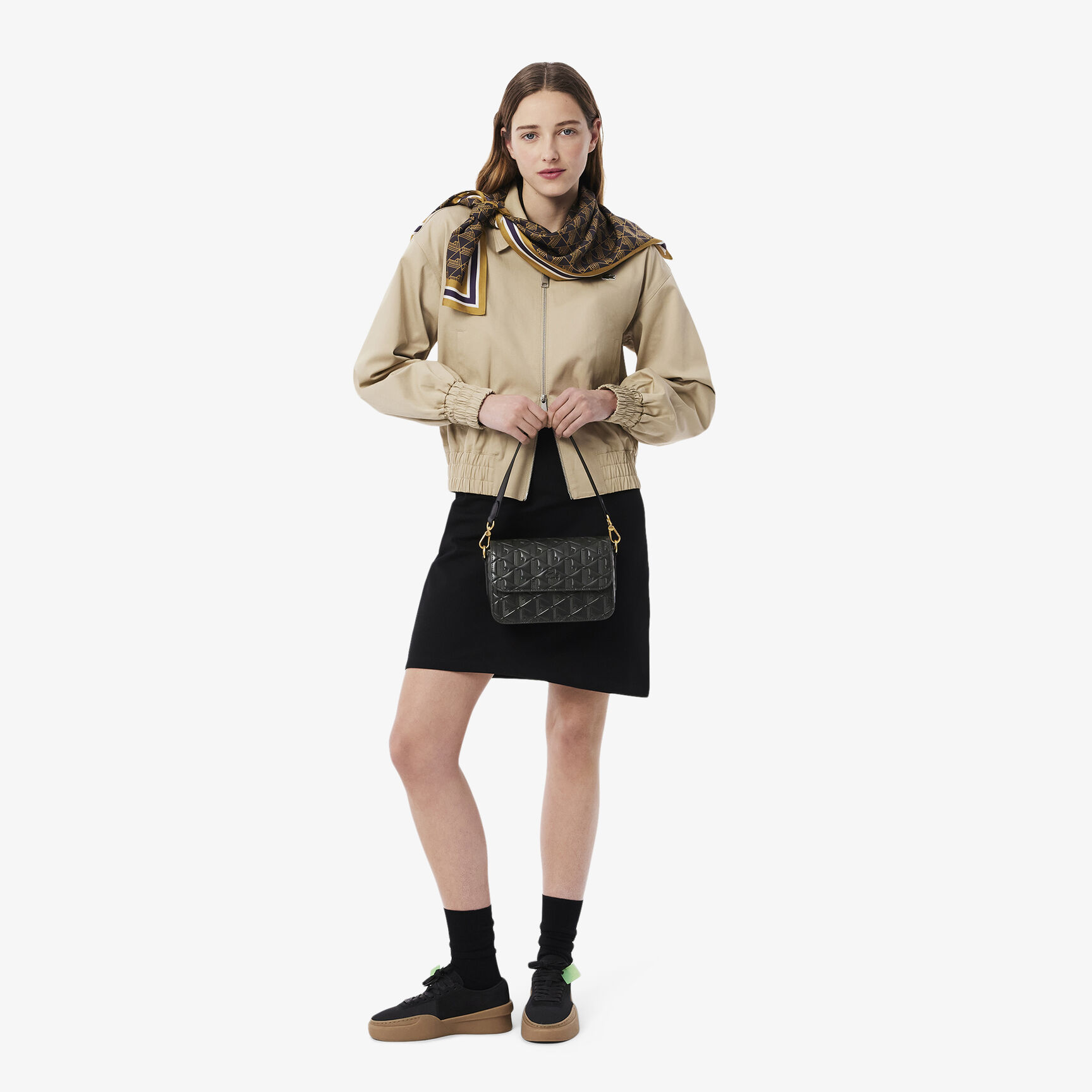 حقيبة كتف ماهيكي جلدية منقوشة