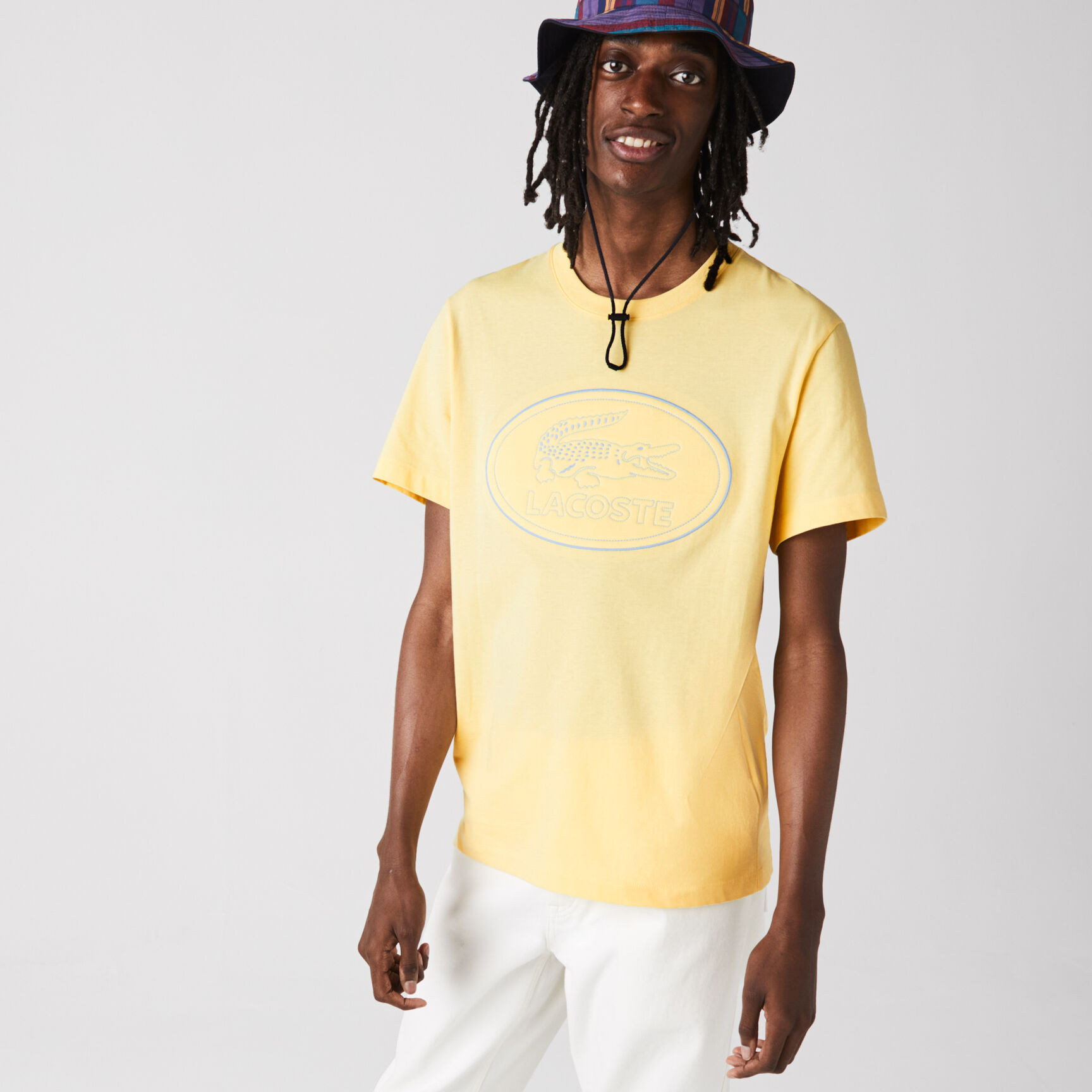 Men's Crew Neck Embroidered Logo Cotton T-shirt