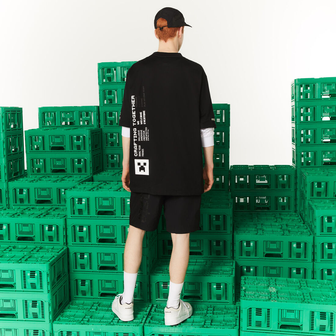 تيشيرت قطن عضوي بقصة فضفاضة للرجال مجموعة Lacoste L!VE × Minecraft تيشيرت قطن عضوي بقصة فضفاضة للرجال مجموعة Lacoste L!VE × Minecraft