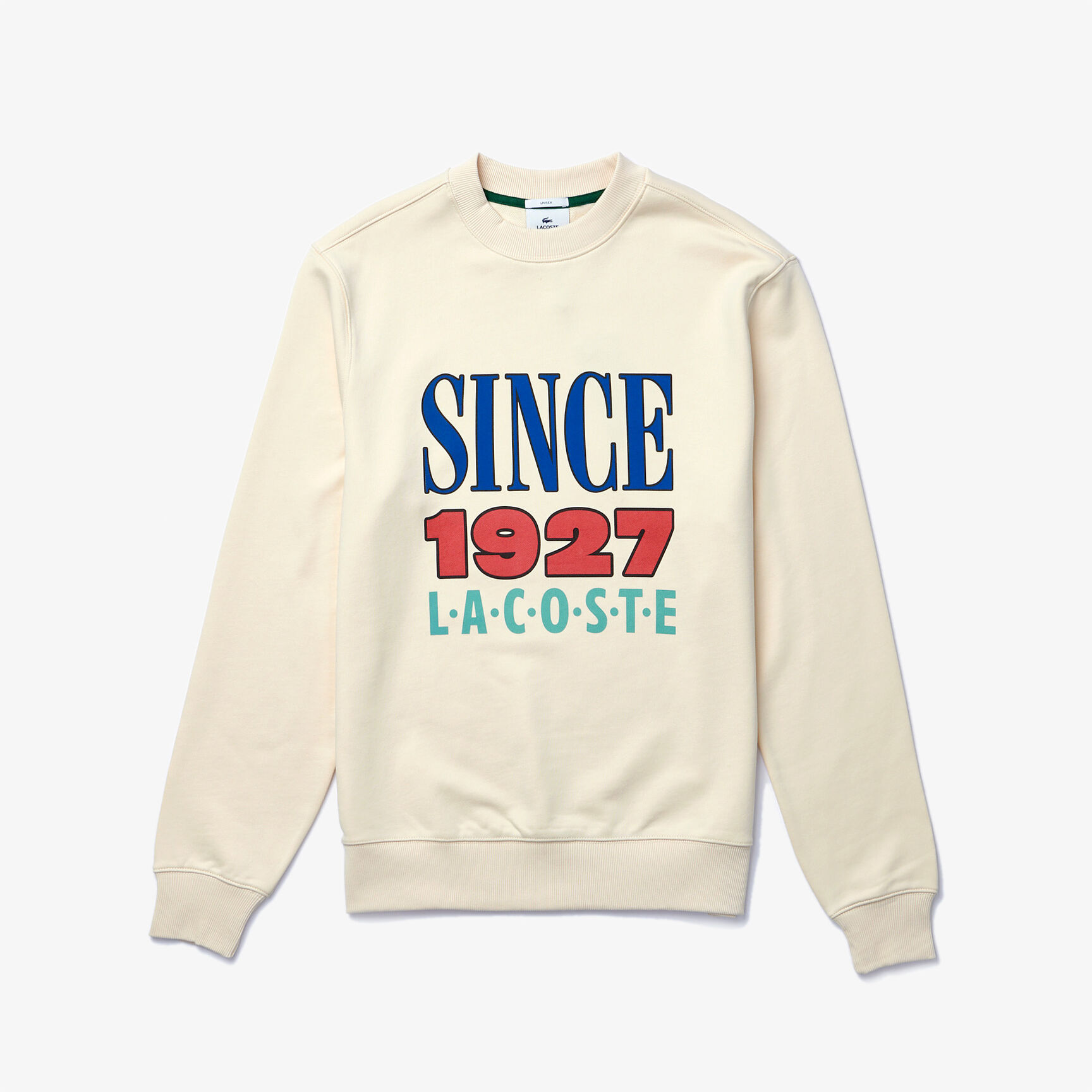 سويت شيرت الصوف القطني للجنسين مجموعة Lacoste LIVE وتفاصيل مطبوعة