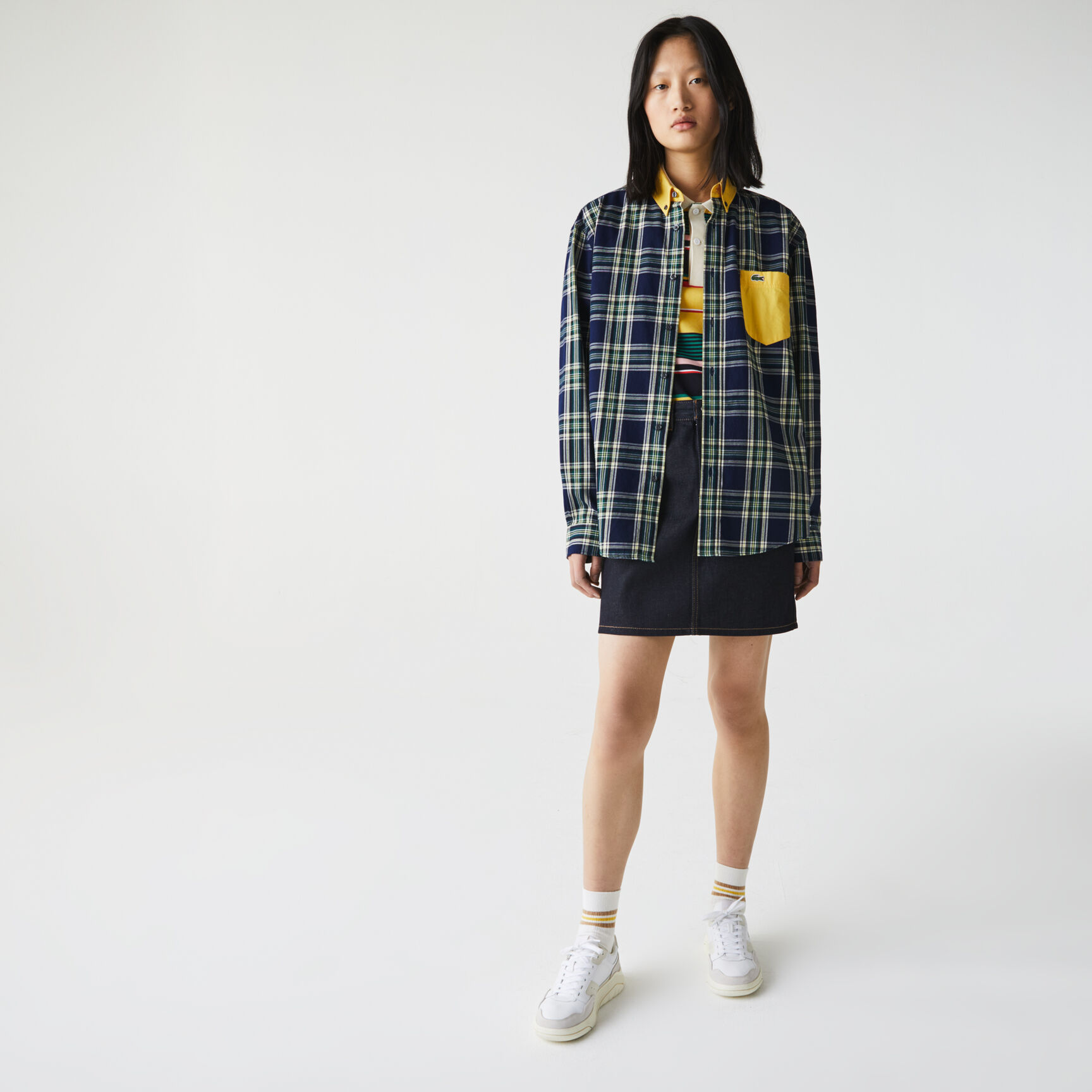 Unisex Lacoste LIVE Boxy Fit Check Cotton Shirt Unisex Lacoste LIVE Boxy Fit Check Cotton Shirt