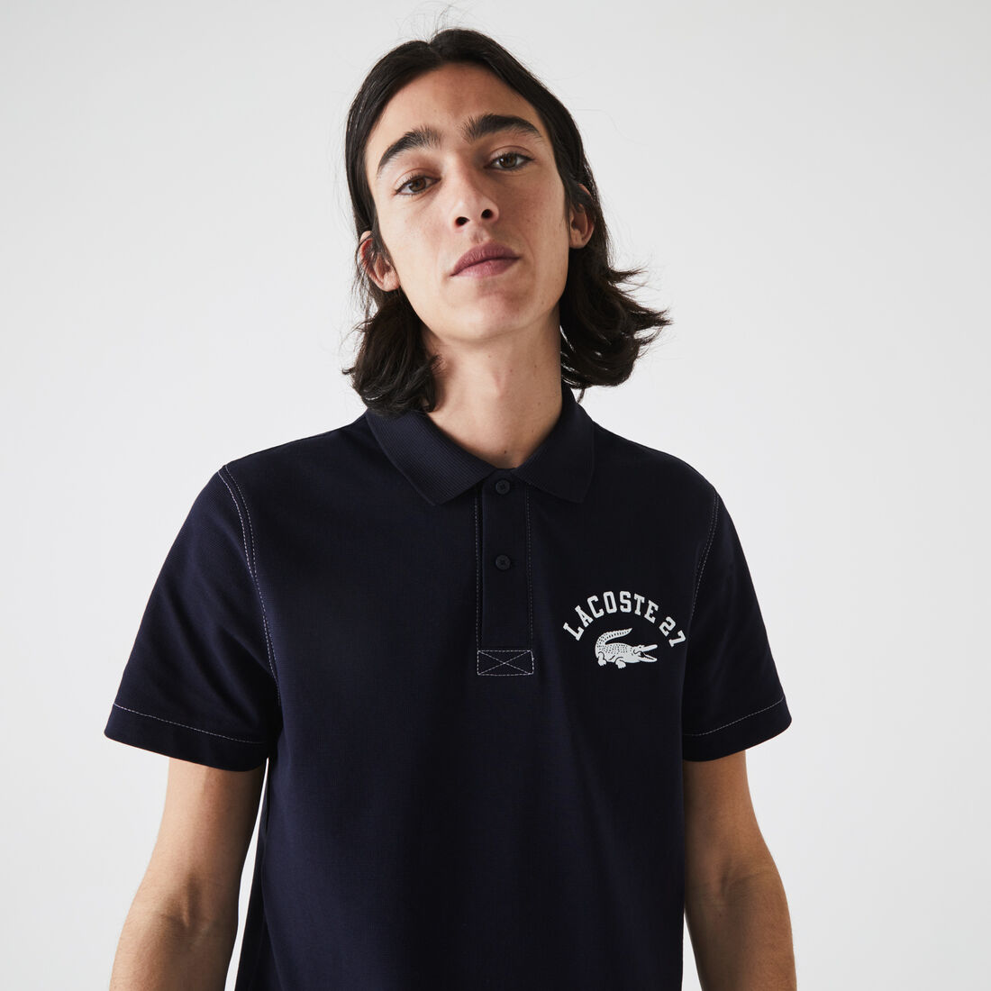 Men’s Lacoste Regular Fit Lettered Ultra-Light Knit Polo Shirt