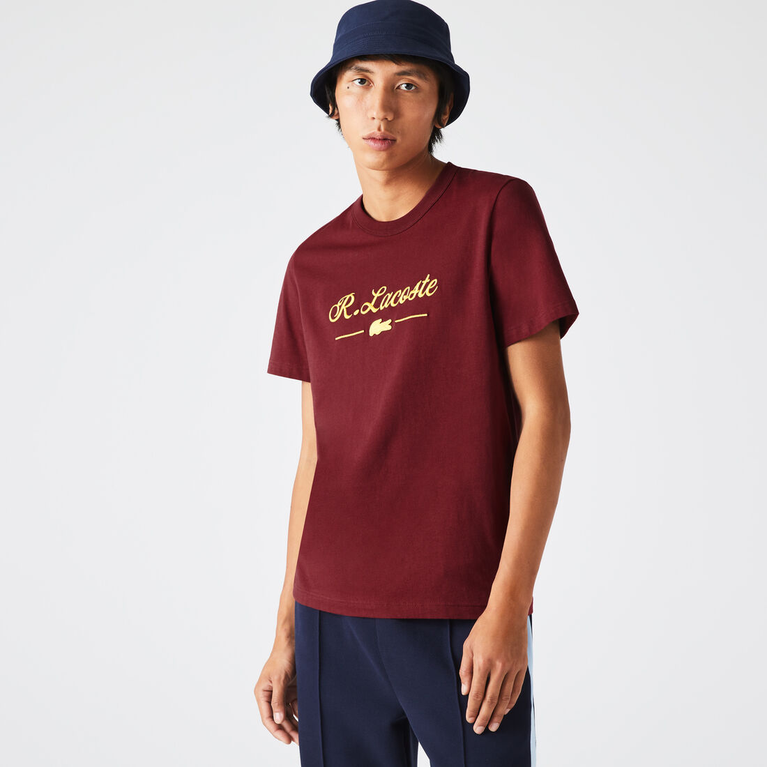 Men's Crew Neck Signature Embroidery Cotton T-shirt