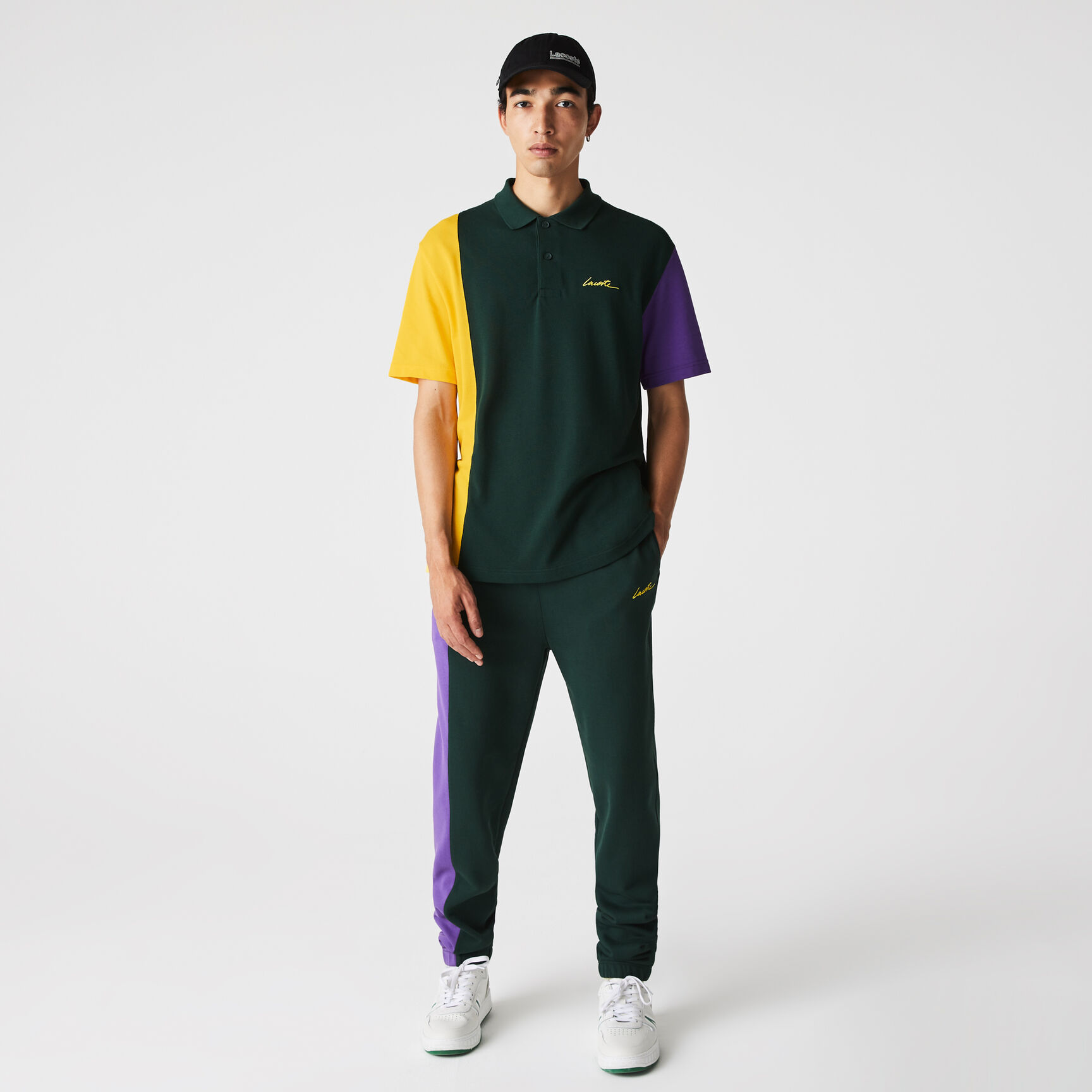 Unisex Lacoste L!VE Loose Fit Colorblock Cotton Piqu&eacute; Polo