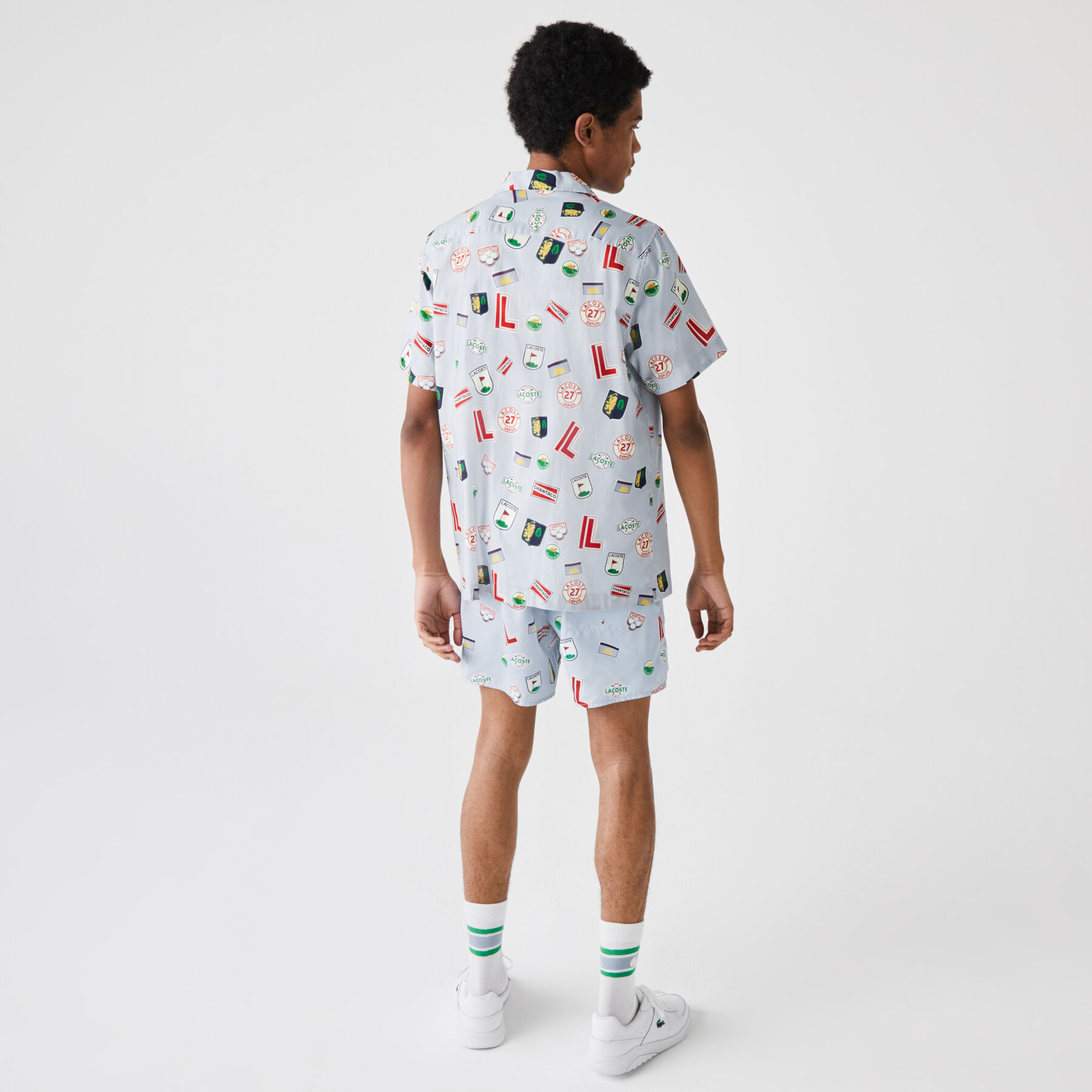 Men's Hawaiian Print Cotton Shirt lacoste men s hawaiian print cotton shirt