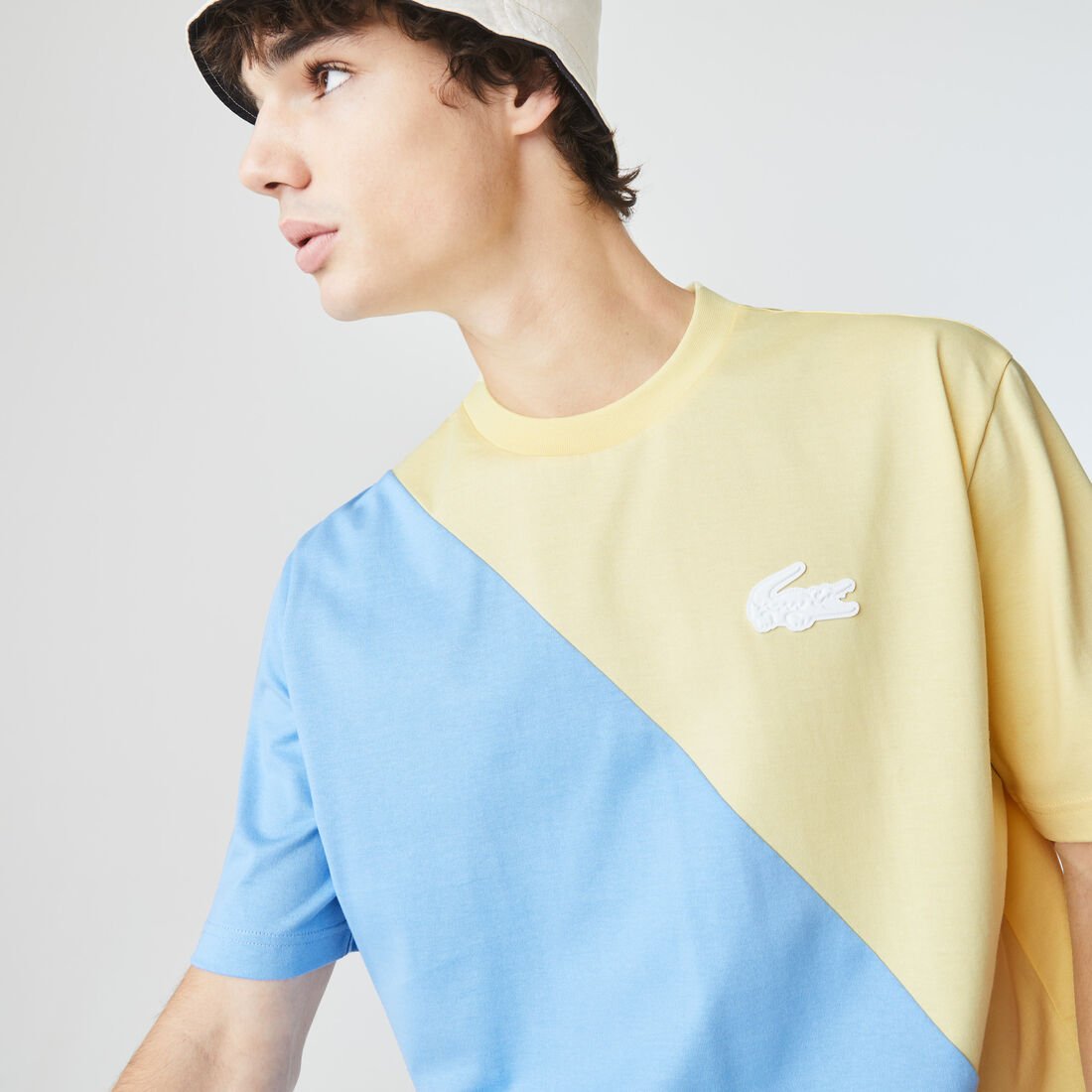 Unisex Lacoste LIVE Loose Fit Bicolour Cotton T-shirt Unisex Lacoste LIVE Loose Fit Bicolour Cotton T-shirt