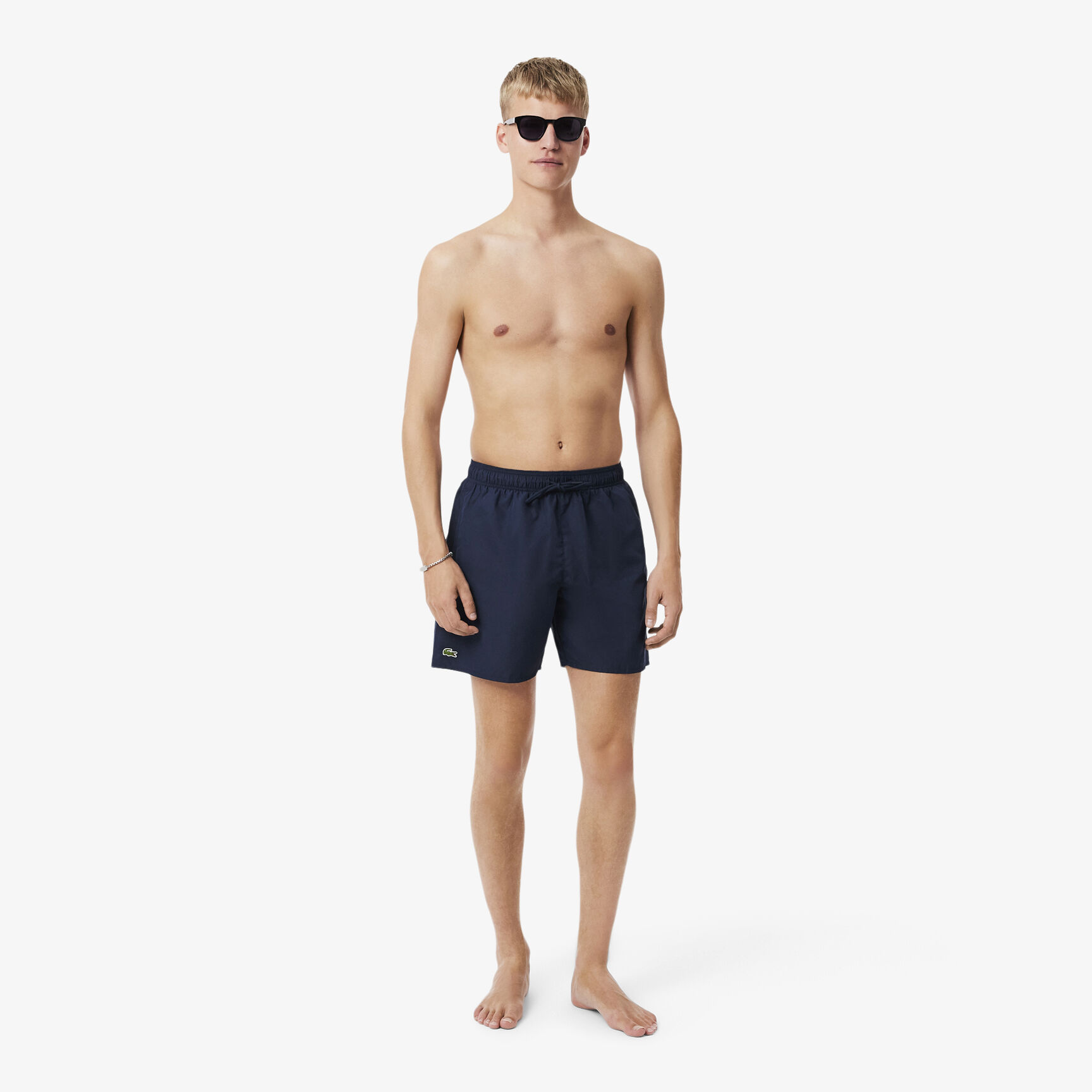 Mid Length Monochrome Swim Trunks
