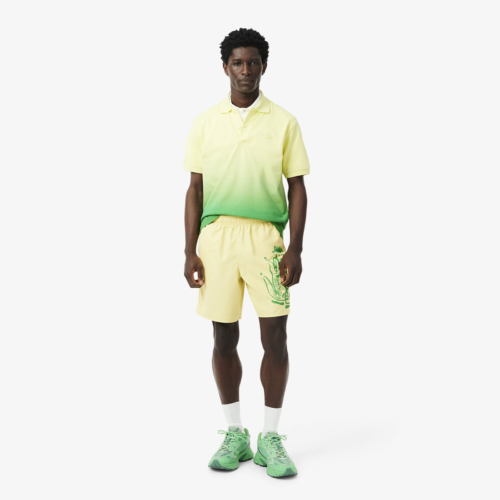 Long Branded Swim Trunks