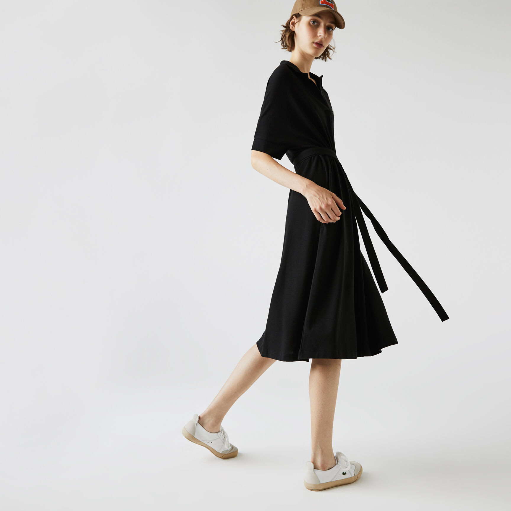 Women's Loose Fit  V-neck Piqu&eacute; Polo Dress