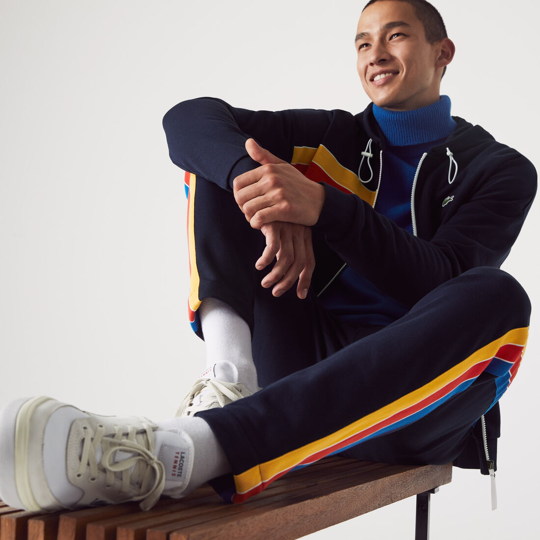 بنطال الركض من مزيج القطن بلون مغاير مجموعة Lacoste SPORT للرجال بنطال الركض من مزيج القطن بلون مغاير مجموعة Lacoste SPORT للرجال