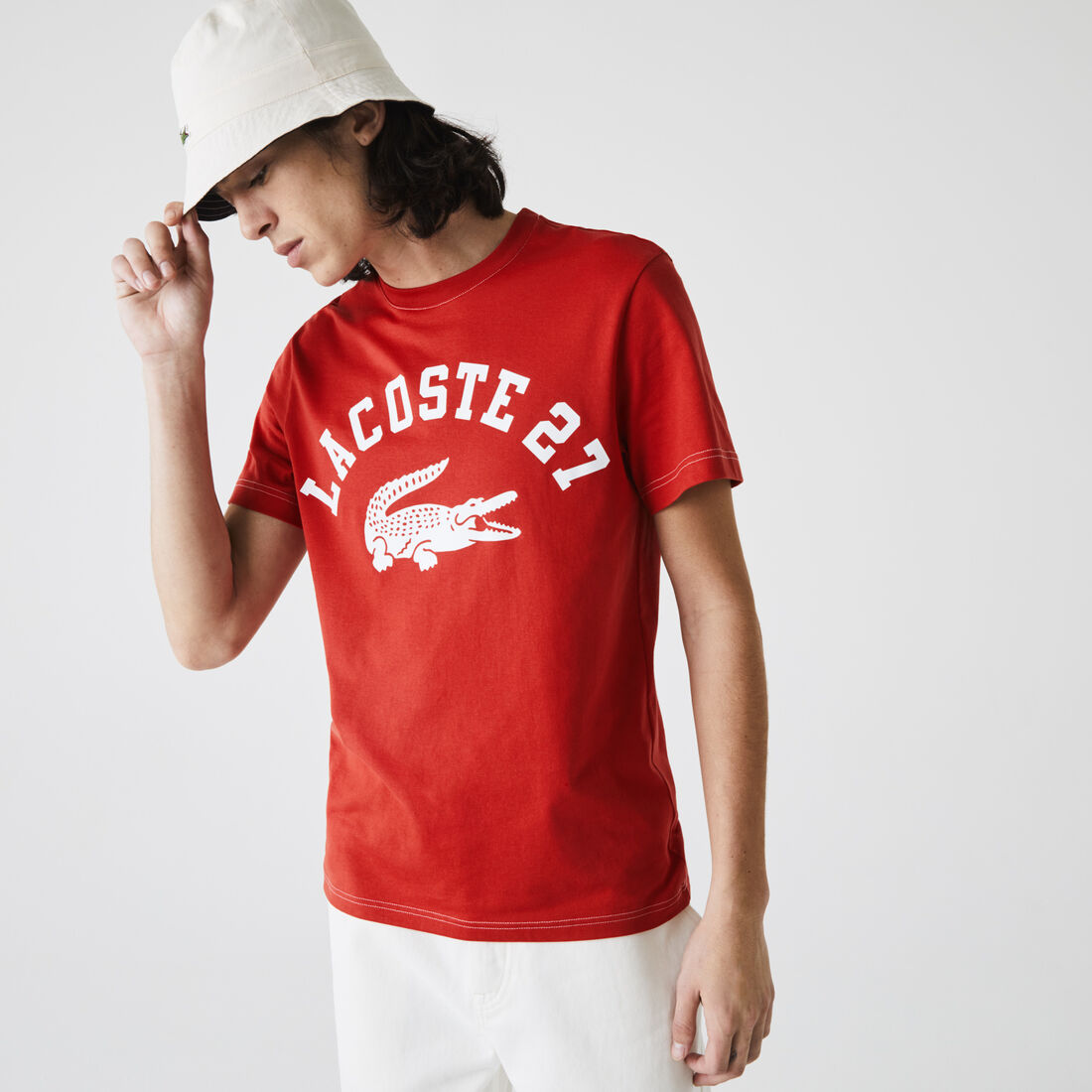 Men’s Crew Neck Lacoste 27 Print Cotton T-shirt