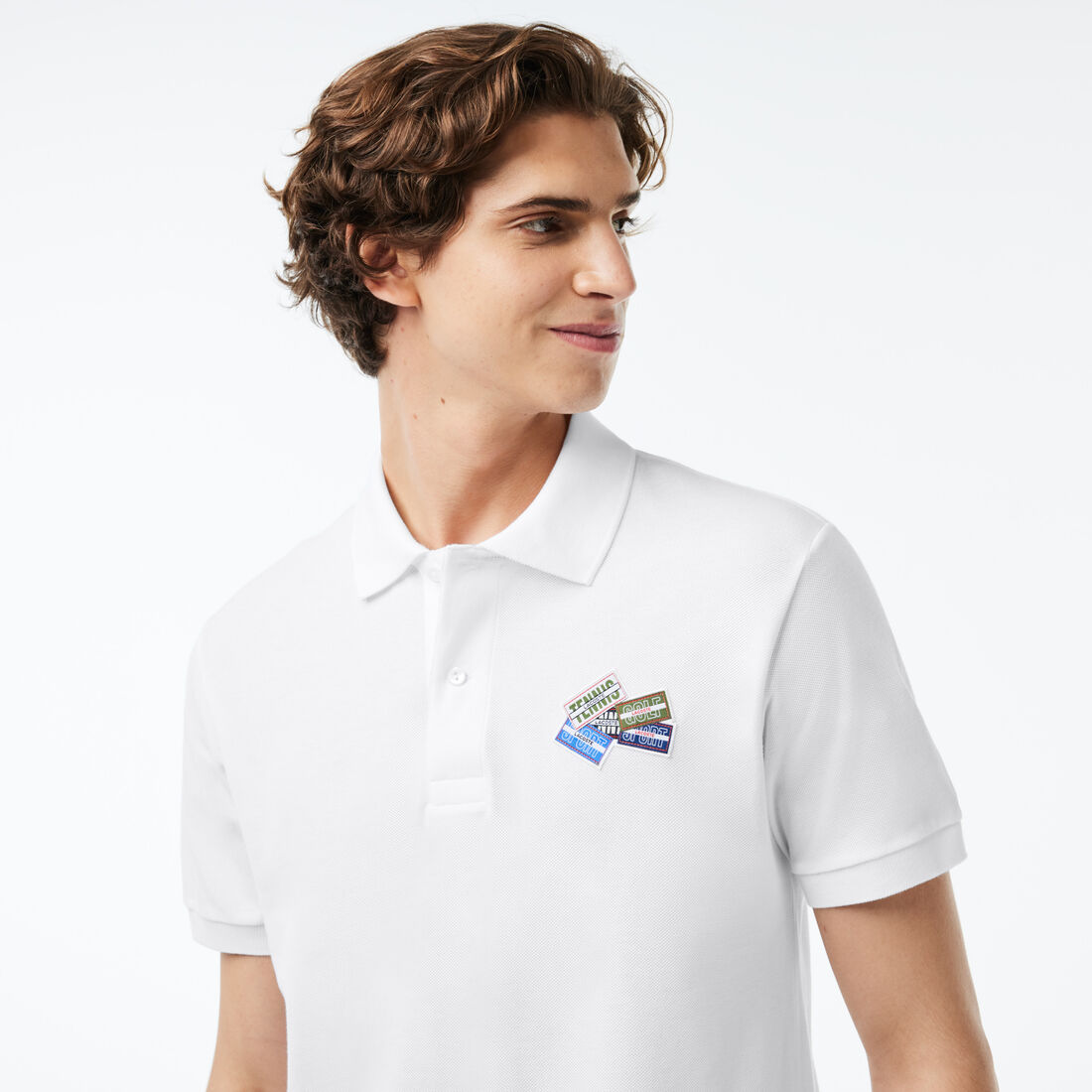 Cotton Pique L.12.12 Badge Detail Polo Shirt Cotton Pique L.12.12 Badge Detail Polo Shirt