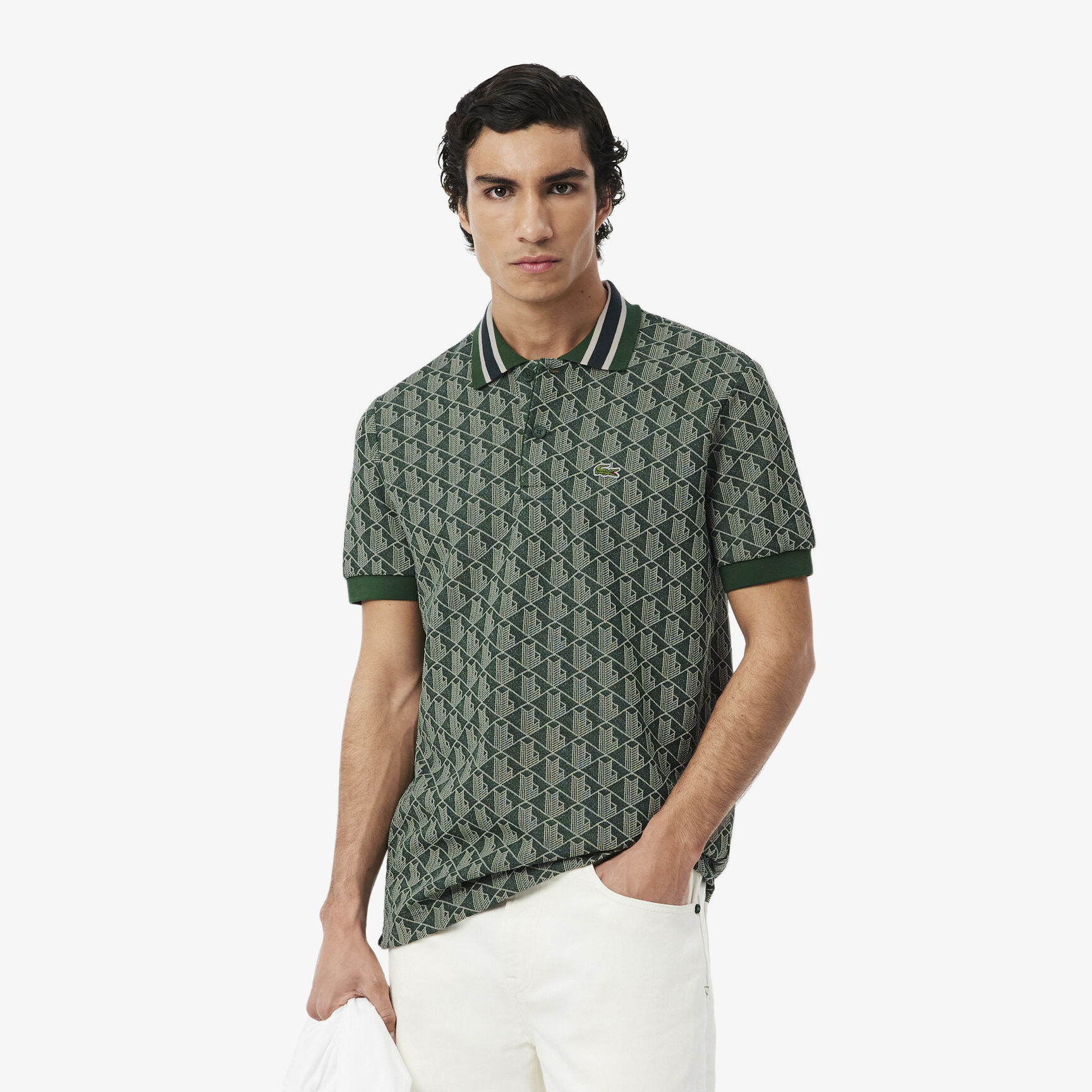 Classic Fit Monogram Jacquard Polo Shirt Classic Fit Monogram Jacquard Polo Shirt