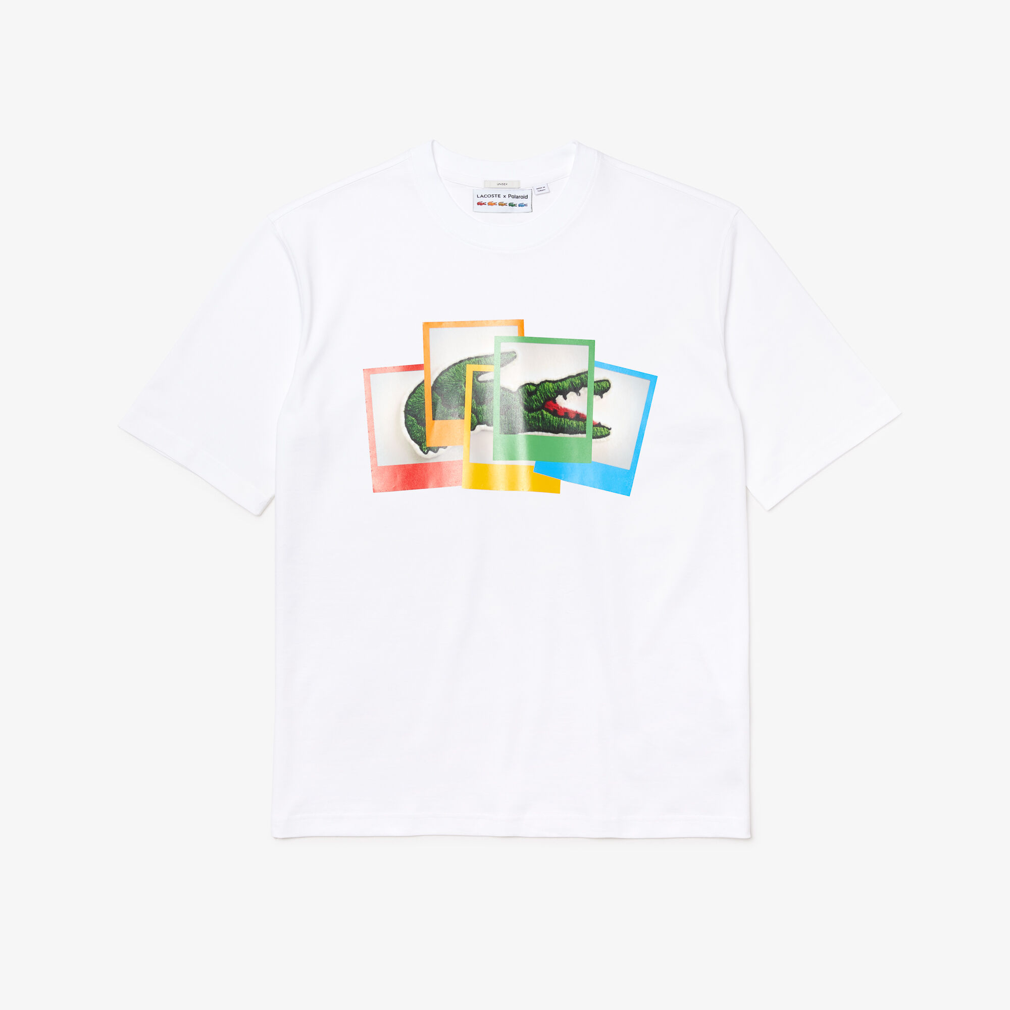 تي شيرت قطني للجنسين قصة فضفاضة من مجموعة Lacoste LIVE و Polaroid تي شيرت قطني للجنسين قصة فضفاضة من مجموعة Lacoste LIVE و Polaroid