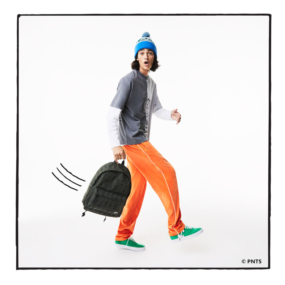 Men’s Lacoste x Peanuts Print Canvas Backpack