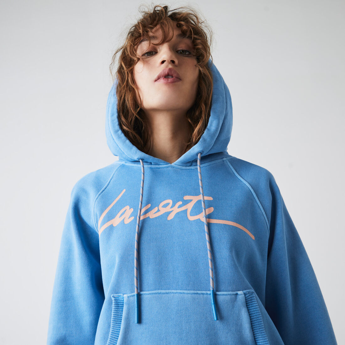 Women’s Lettered Hooded Cotton Fleece Sweatshirt Women’s Lettered Hooded Cotton Fleece Sweatshirt