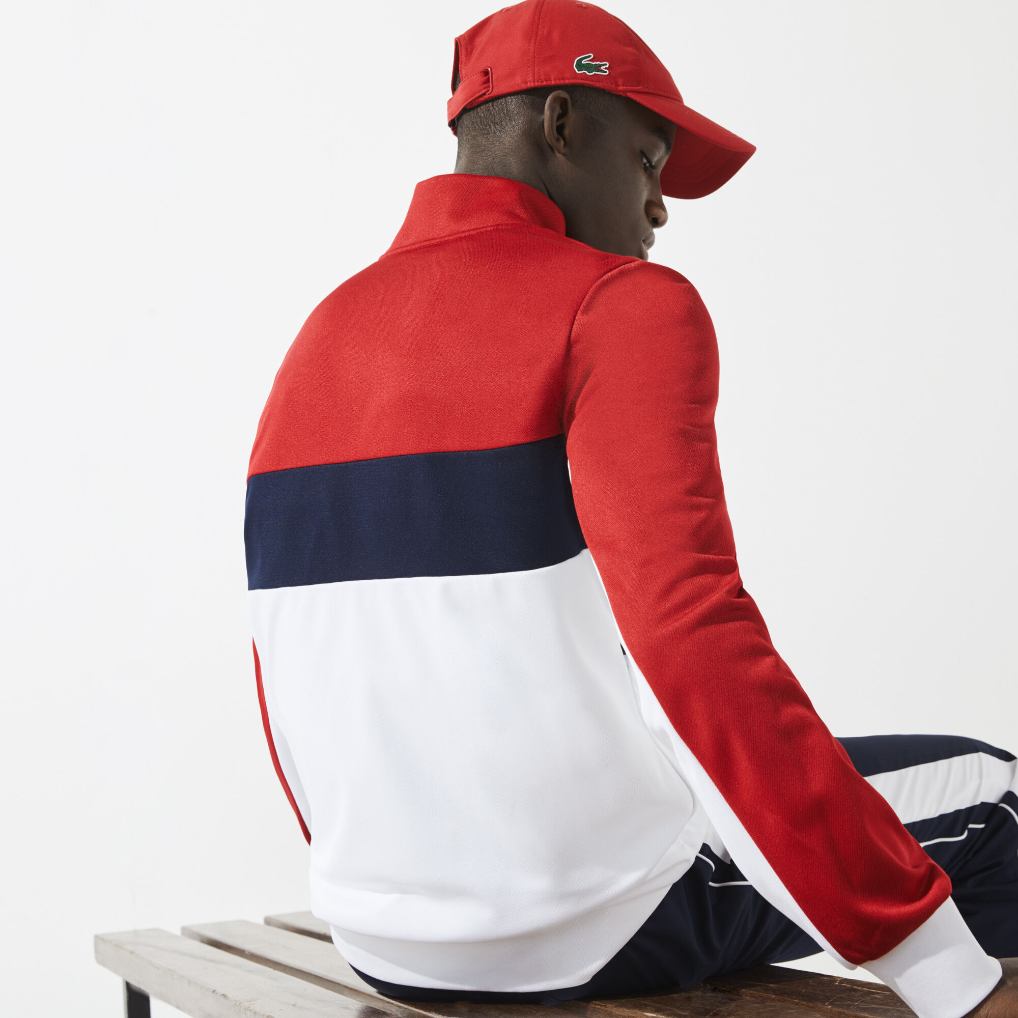 Men’s Lacoste SPORT Resistant Colourblock Piqué Zip Sweatshirt