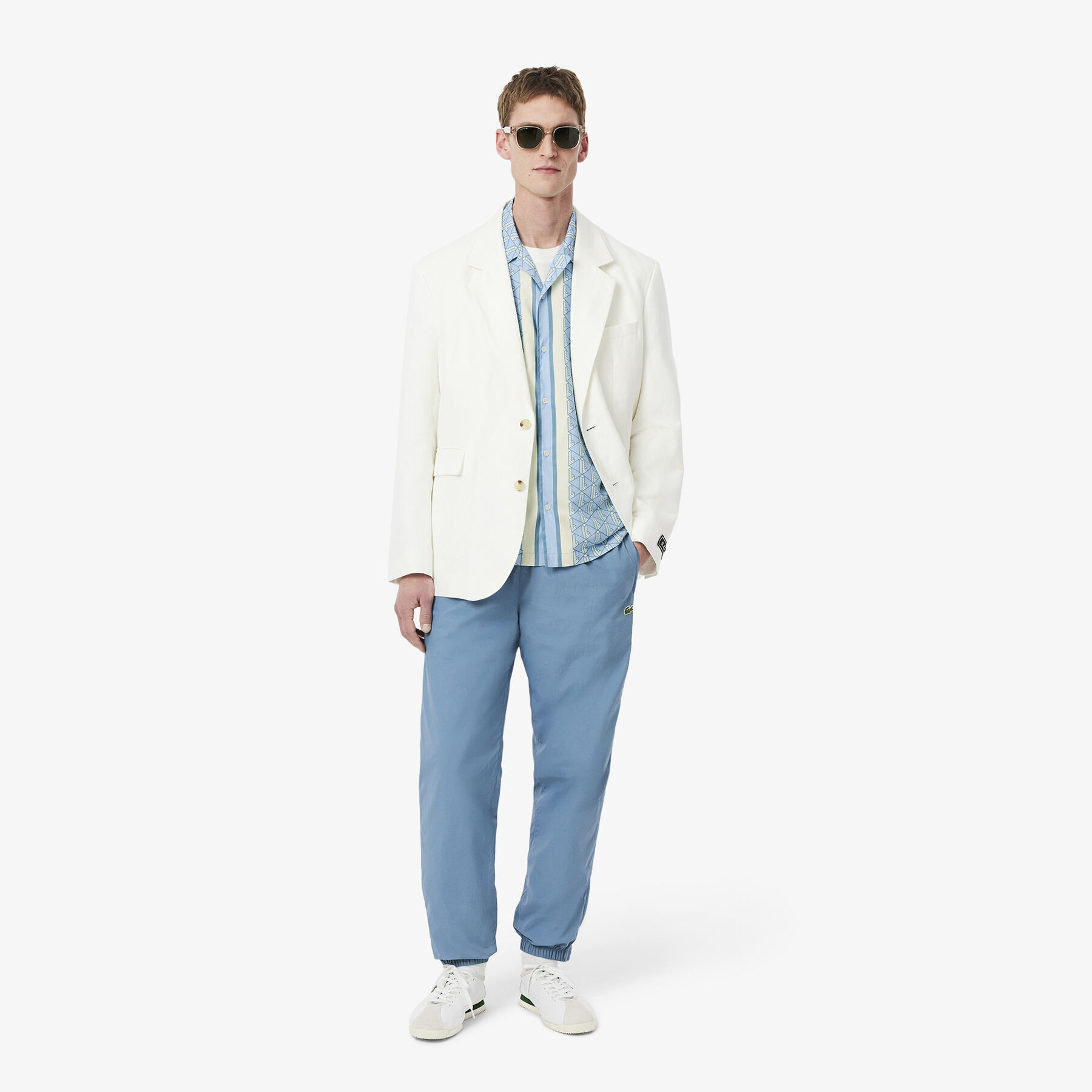 lacoste straight cut monogram shirt