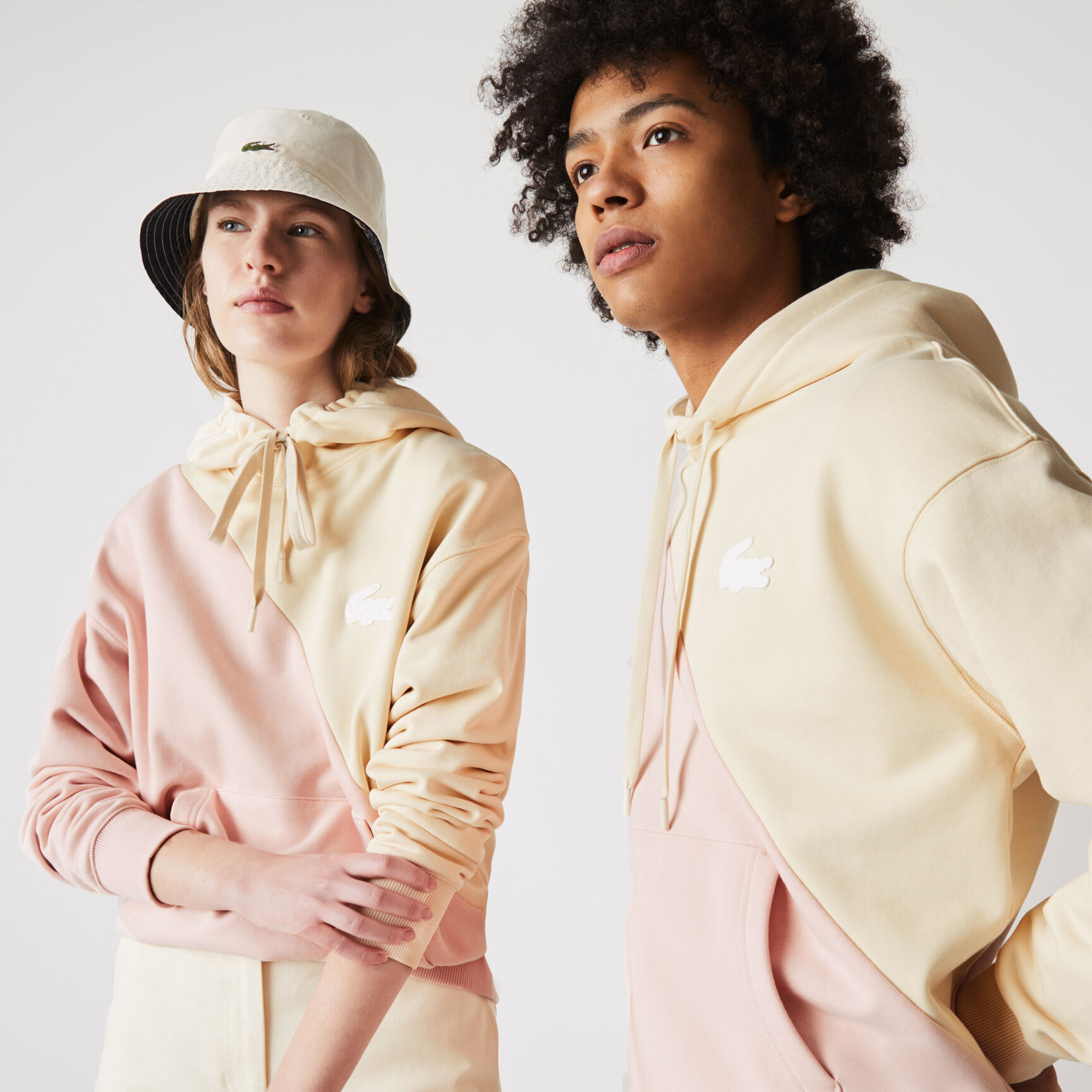 Unisex Lacoste LIVE Loose Fit Hooded Bicolour Fleece Sweatshirt Unisex Lacoste LIVE Loose Fit Hooded Bicolour Fleece Sweatshirt