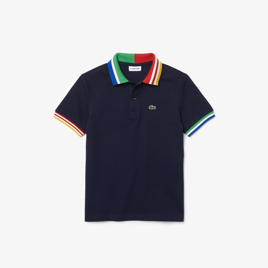 Boys’ Lacoste Striped Accents Cotton Piqué Polo