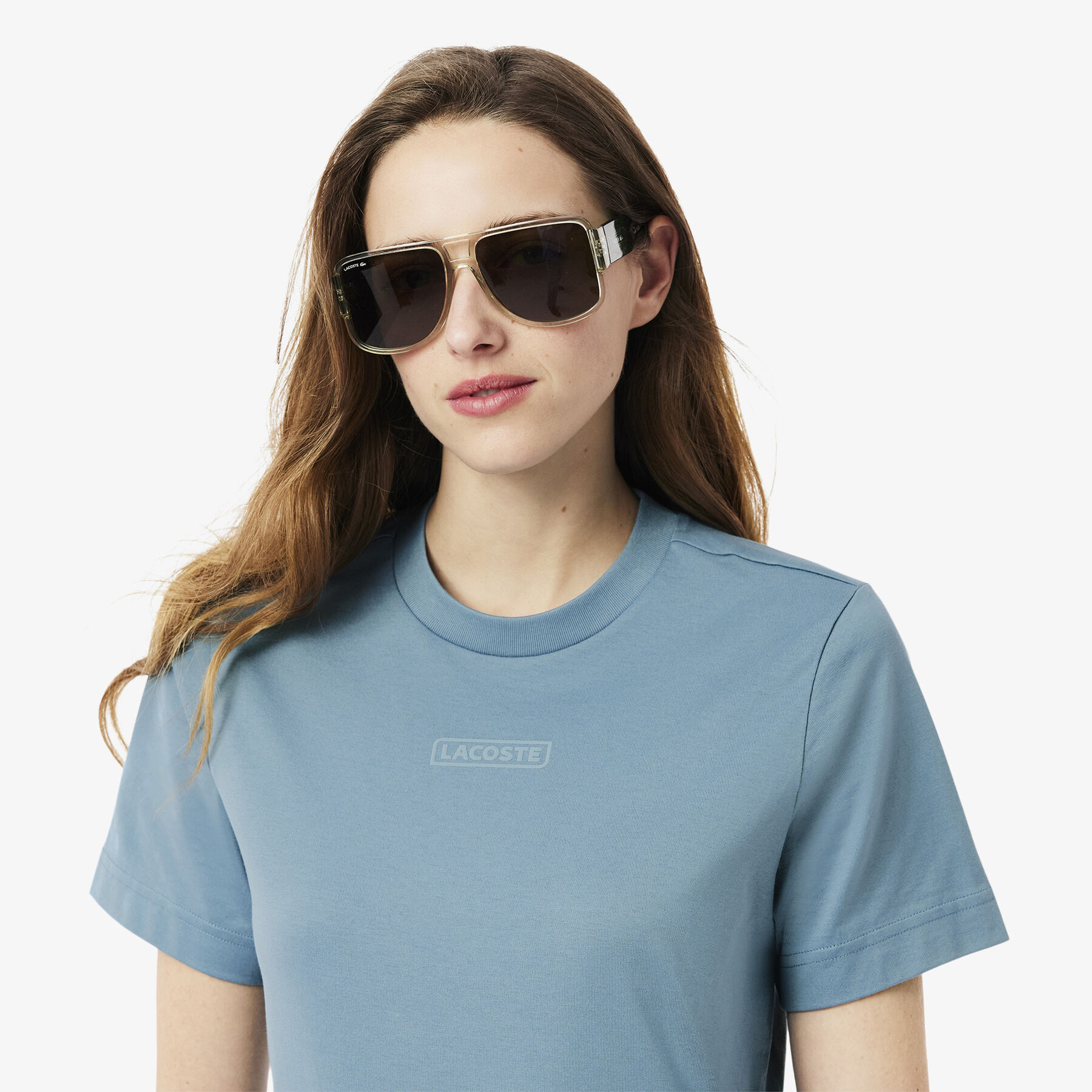 lacoste print cotton t shirt