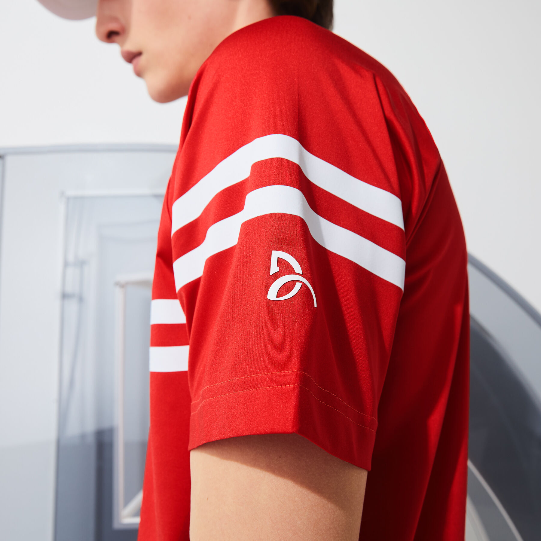 Men’s Lacoste SPORT x Novak Djokovic Ultra-Light Striped Polo Shirt men s lacoste sport x novak djokovic ultra light striped polo shirt